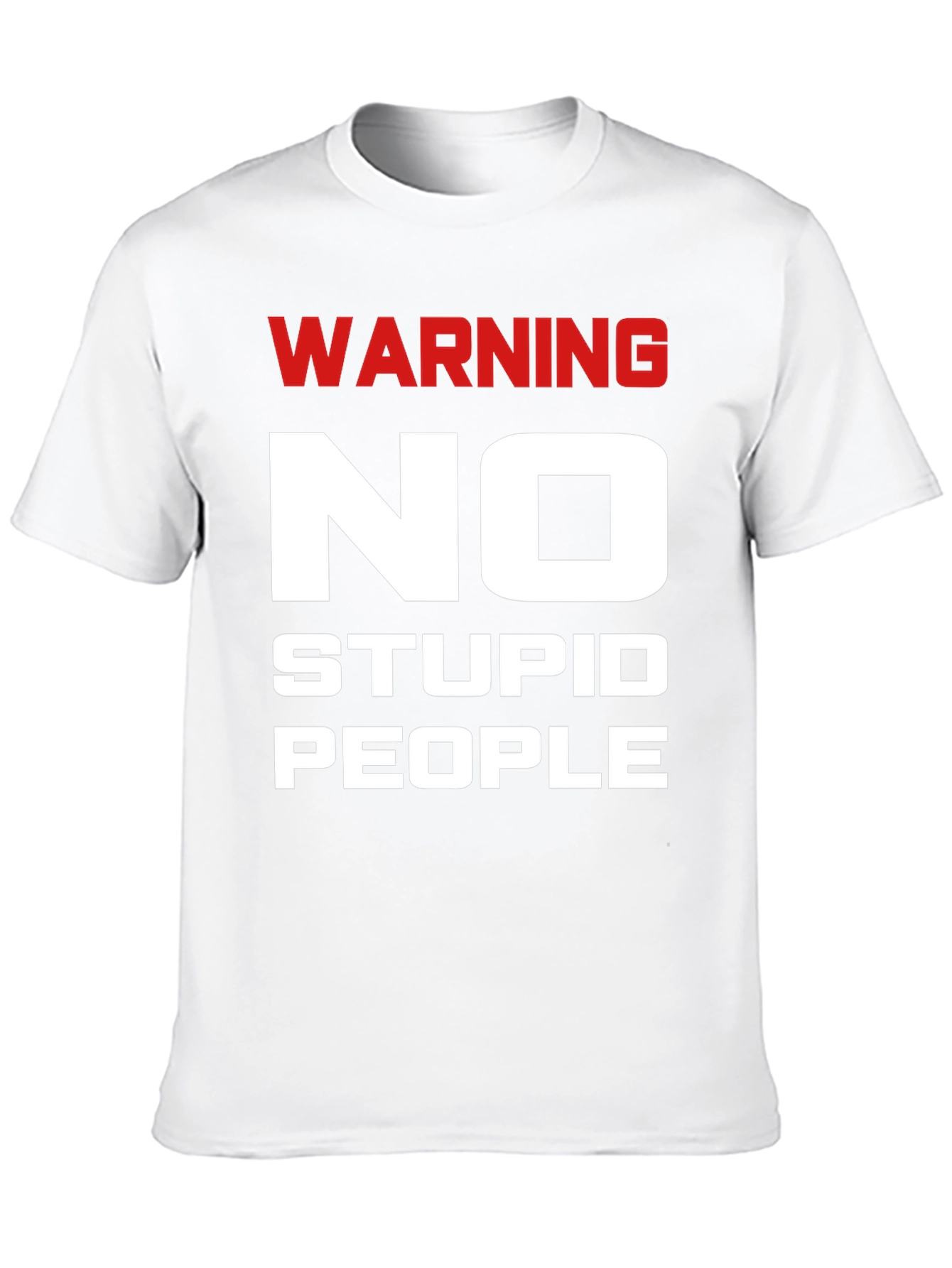 Warning No Stupid People Black T-Shirt