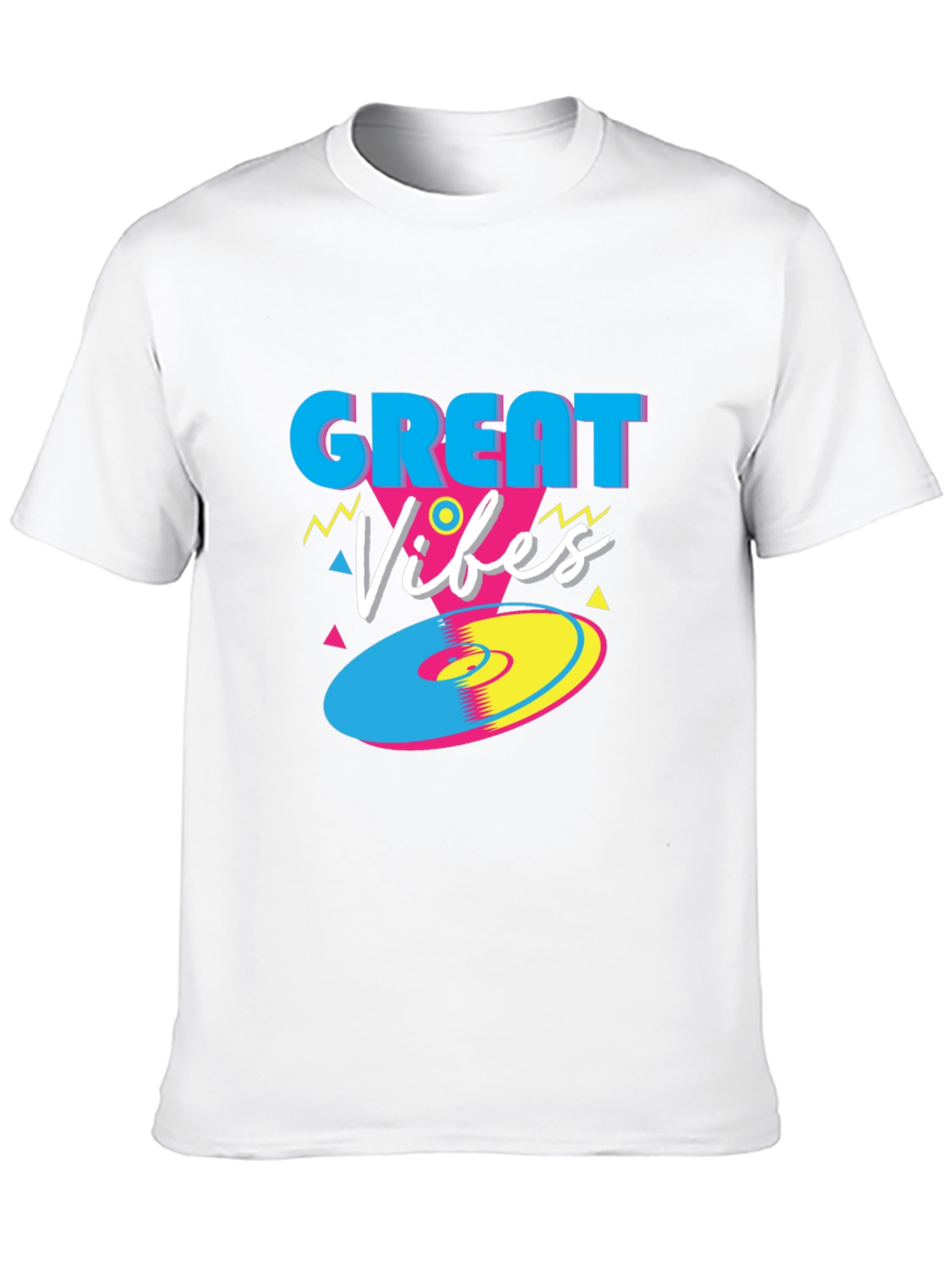 Great Vibes Retro T-Shirt - Funky 80s Style Tee