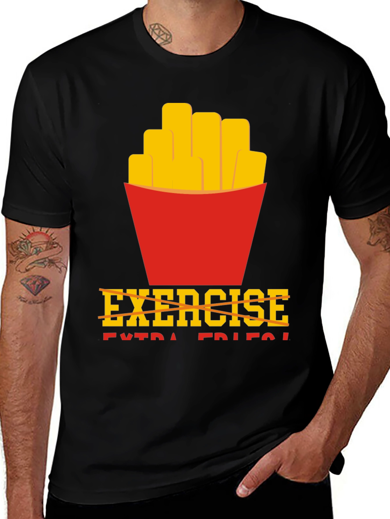 Funny Exercise Extra Fries T-Shirt