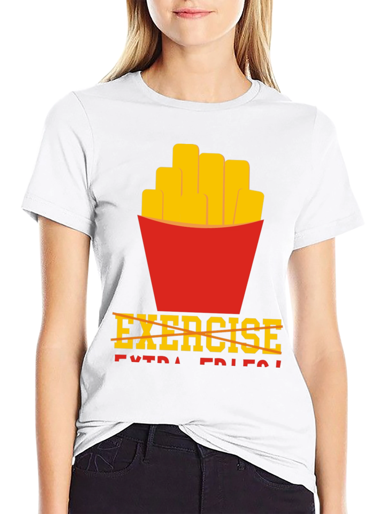 Funny Exercise Extra Fries T-Shirt