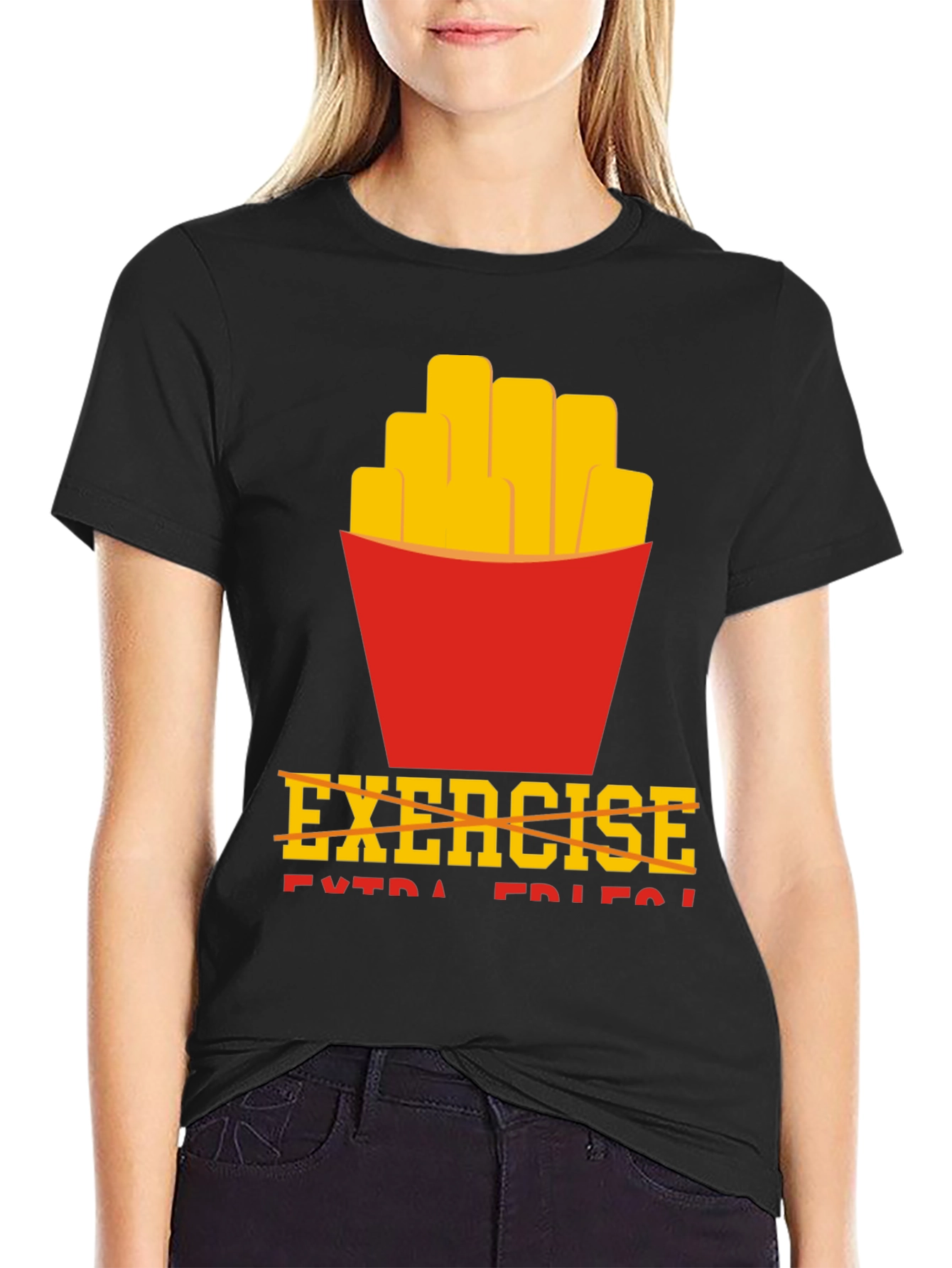 Funny Exercise Extra Fries T-Shirt