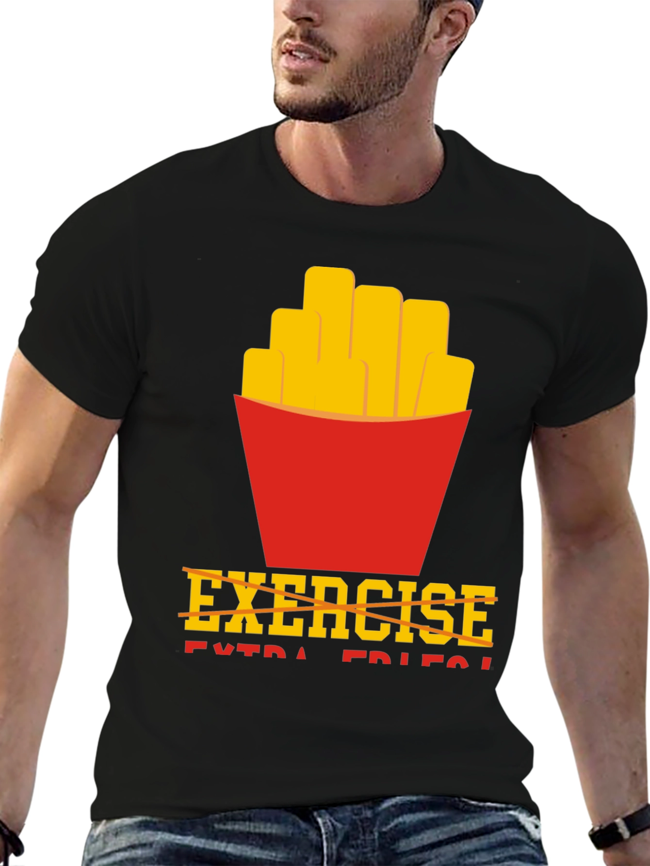 Funny Exercise Extra Fries T-Shirt