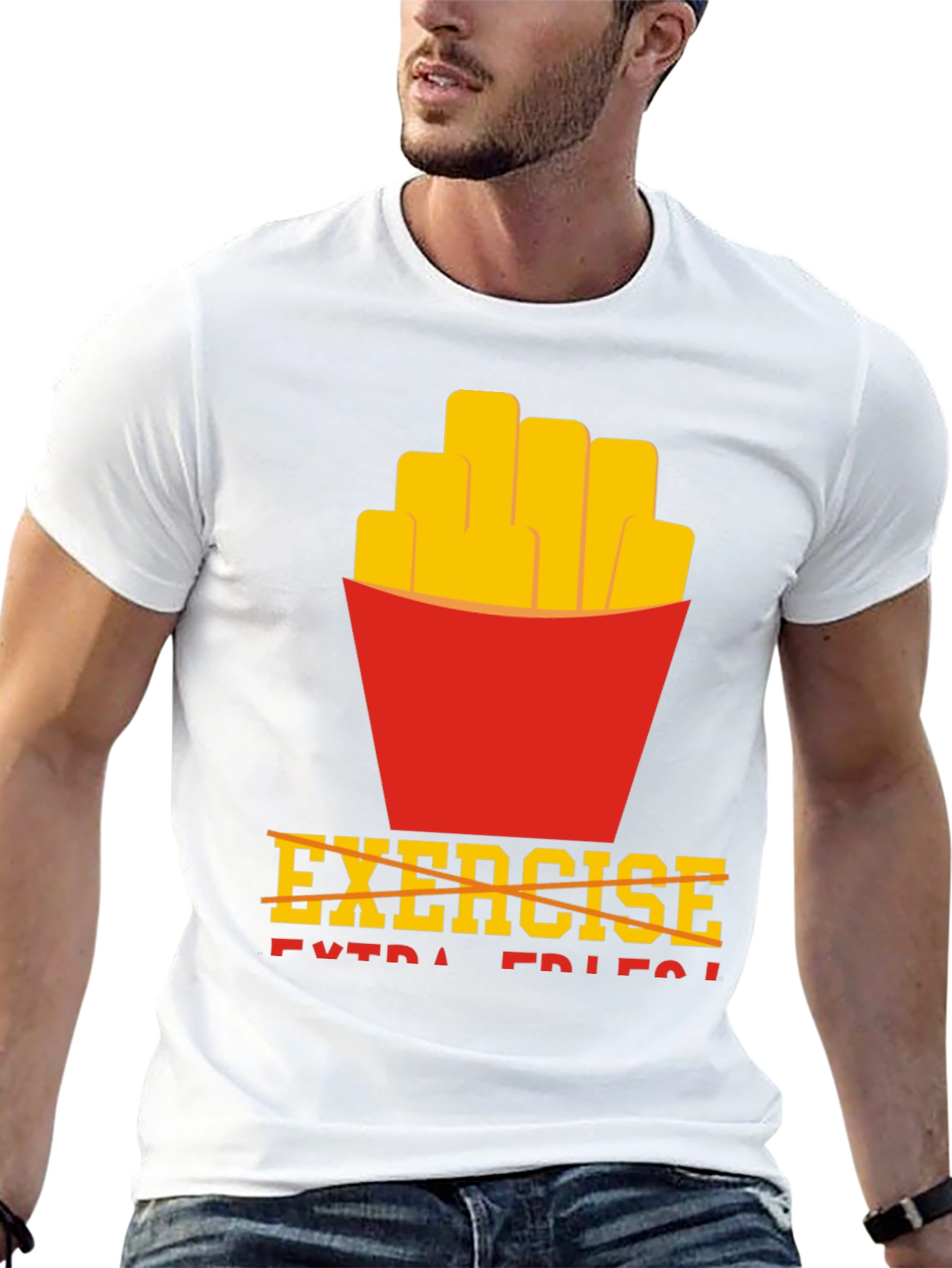 Funny Exercise Extra Fries T-Shirt