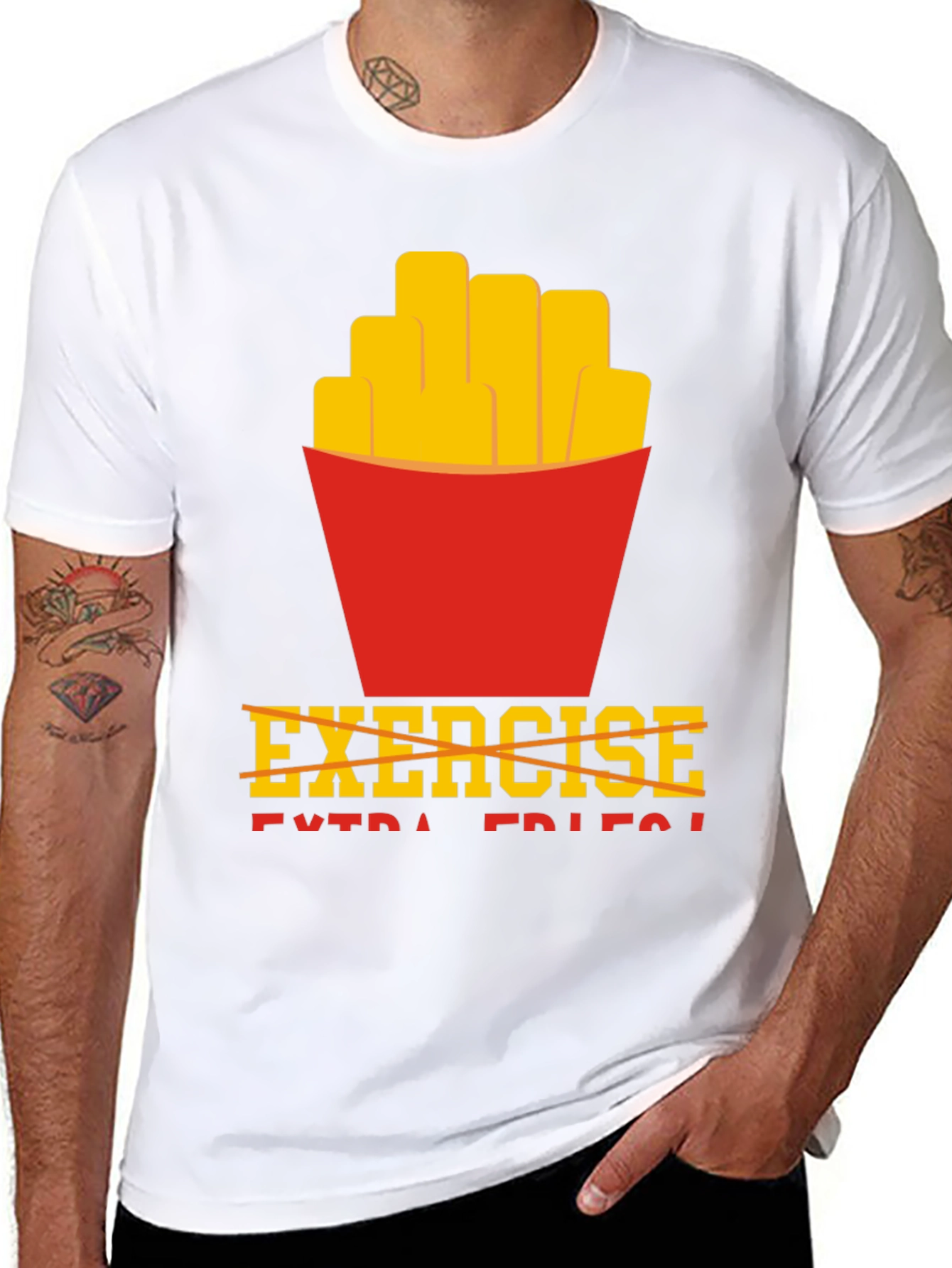 Funny Exercise Extra Fries T-Shirt