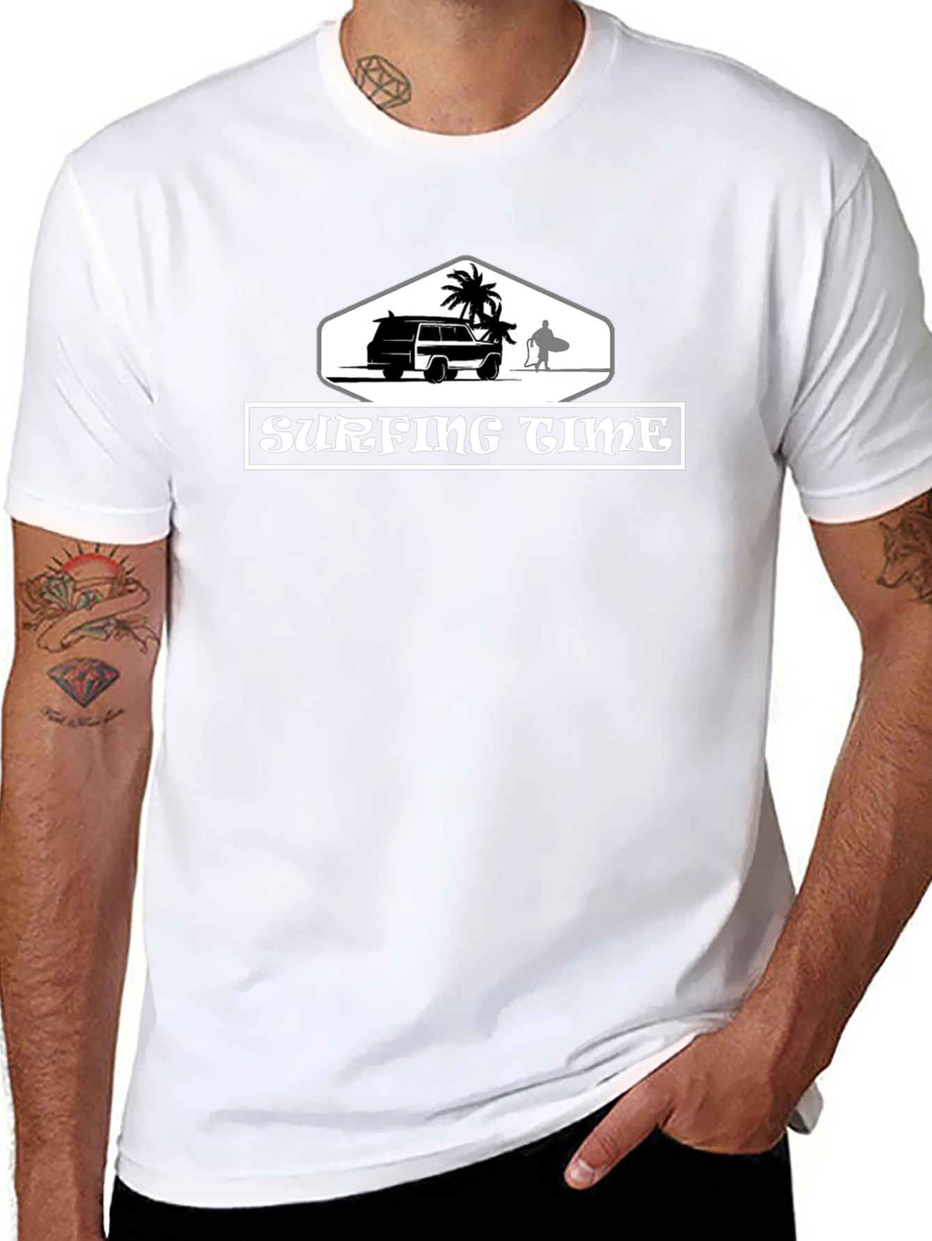Surfing Time Graphic Tee - Black