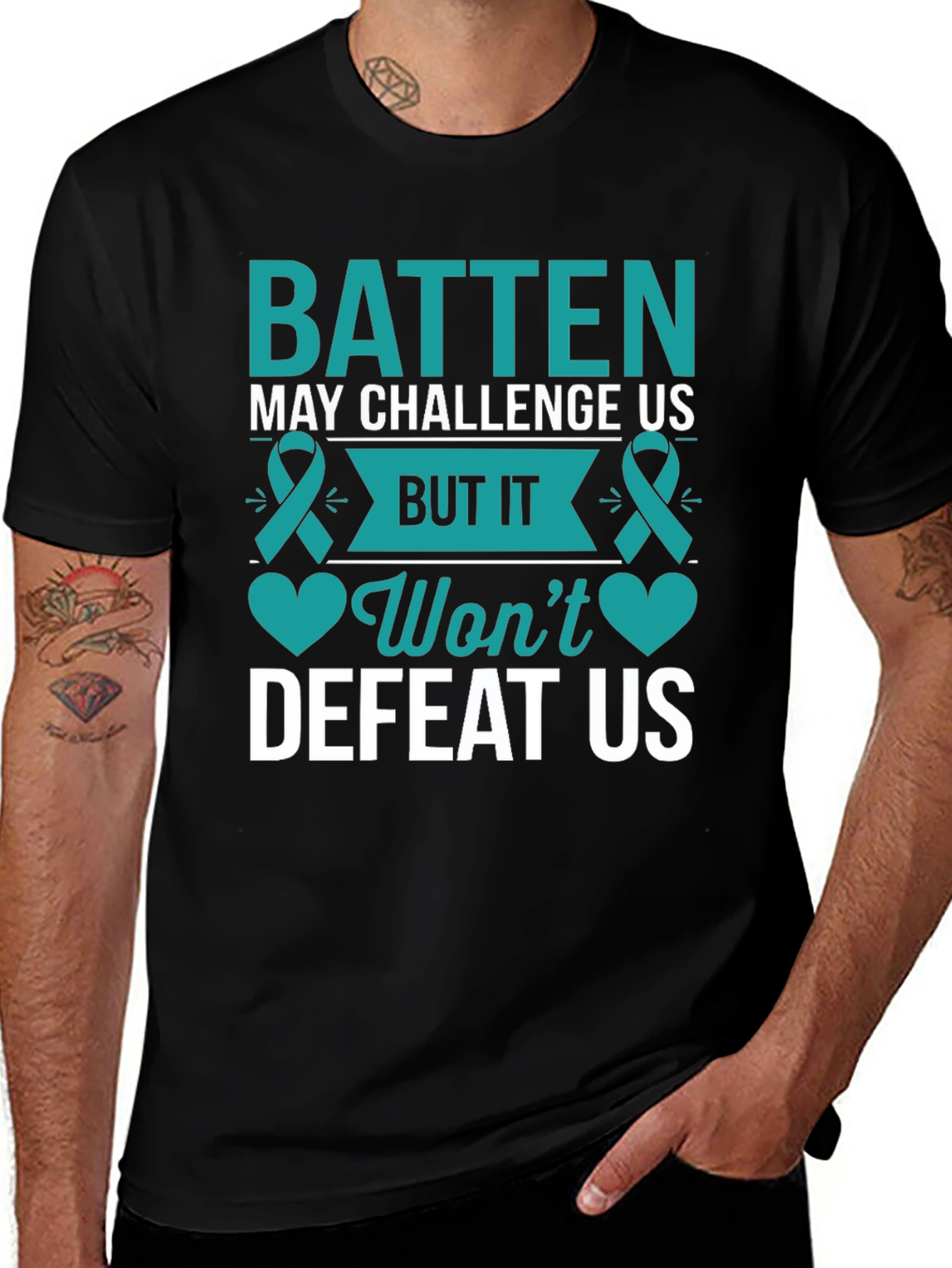 Batten Wont Defeat Us Awareness T-Shirt