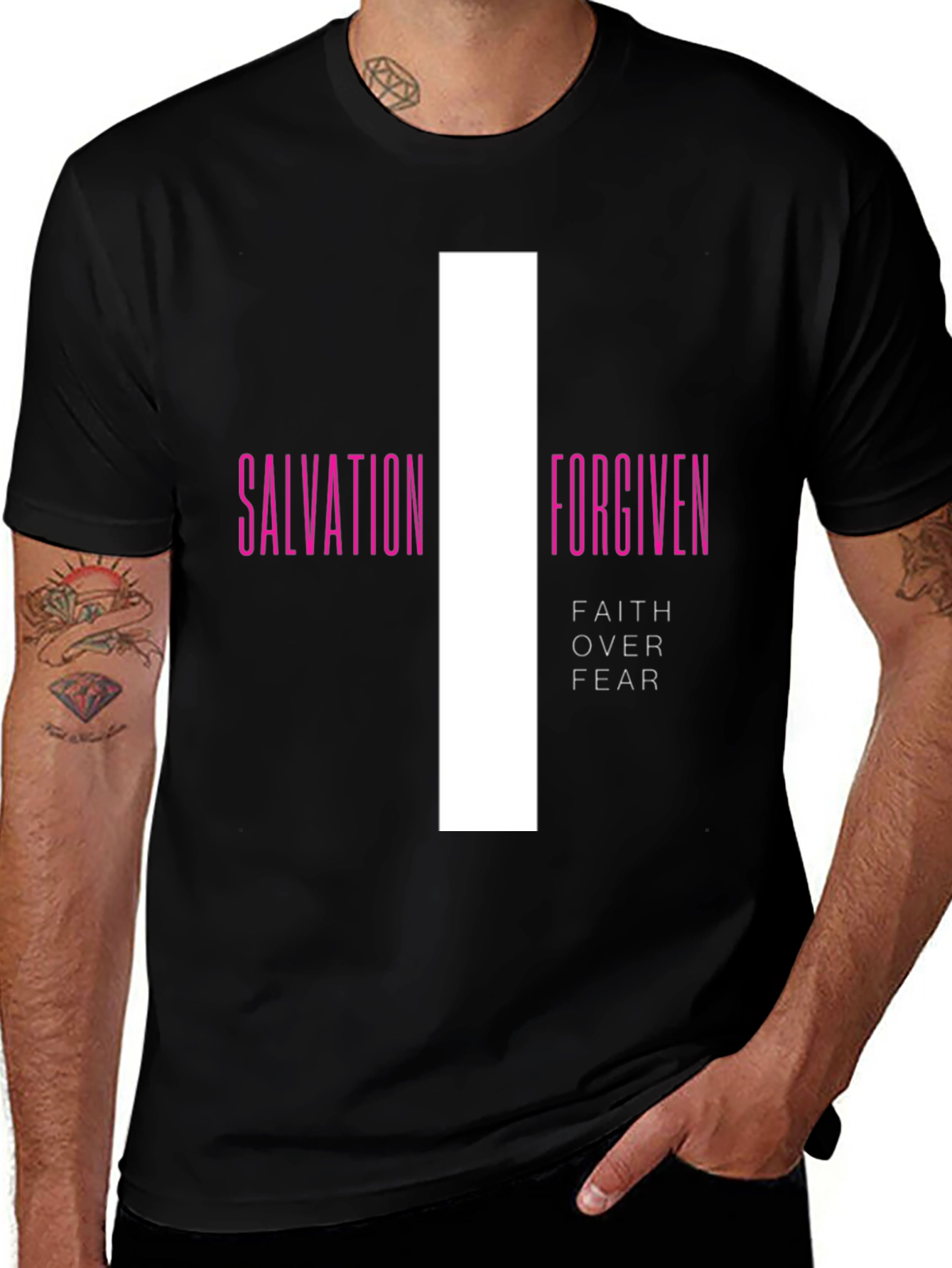 Salvation Forgiven Faith Over Fear Graphic Tee