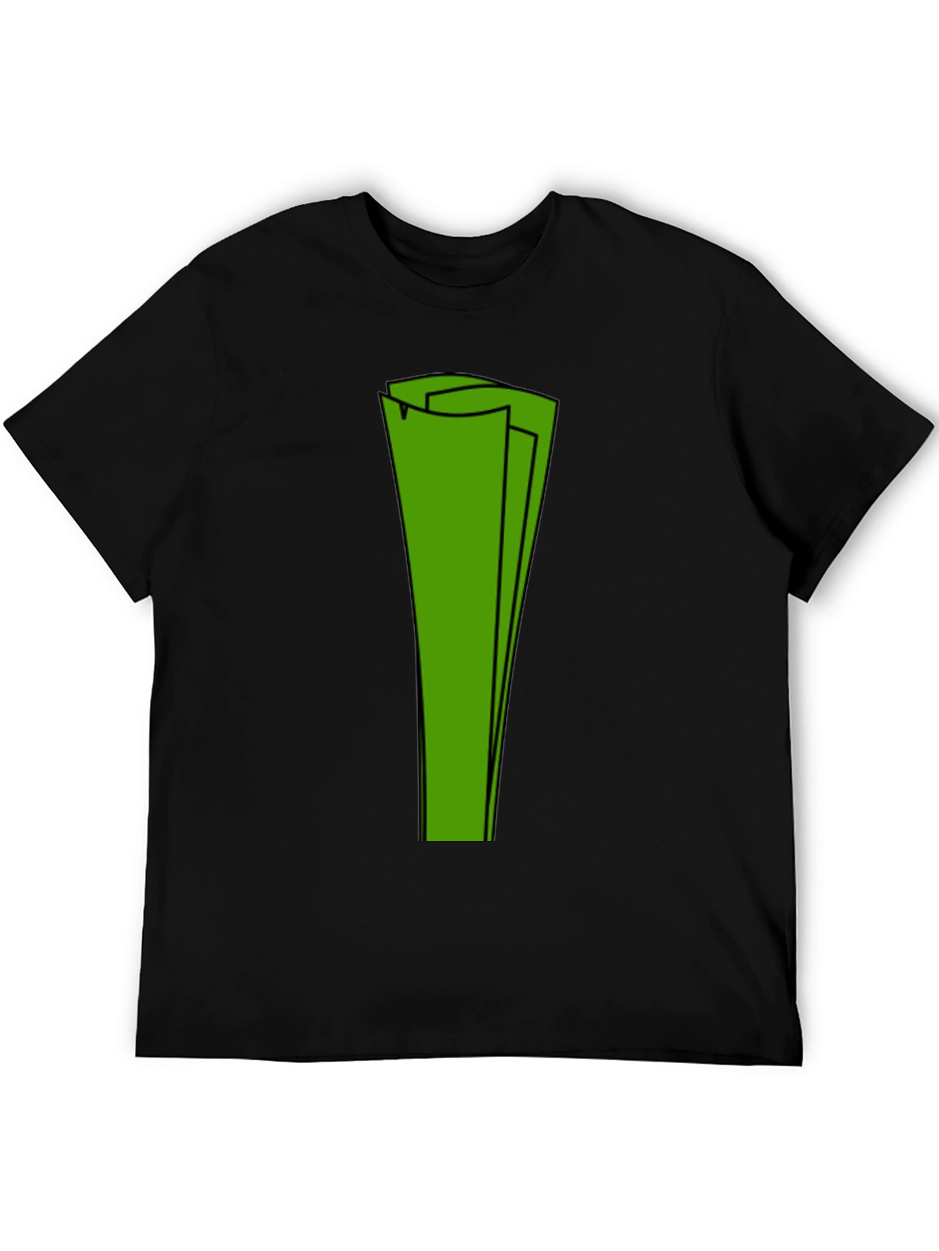 Green Leek Graphic Black T-Shirt