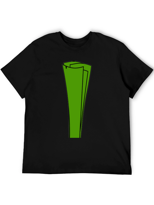 Green Leek Graphic Black T-Shirt
