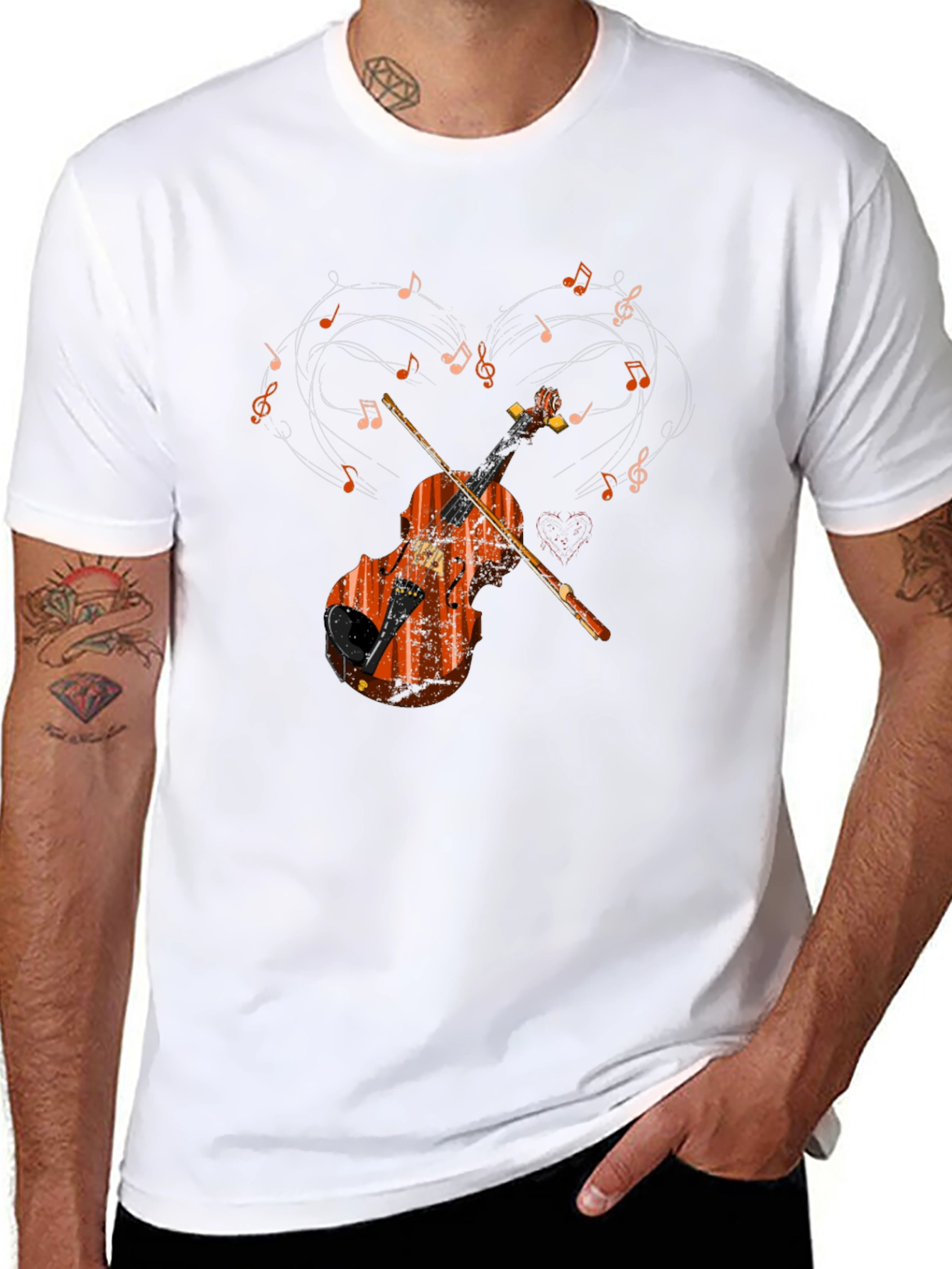 Musical Violin Heart T-Shirt