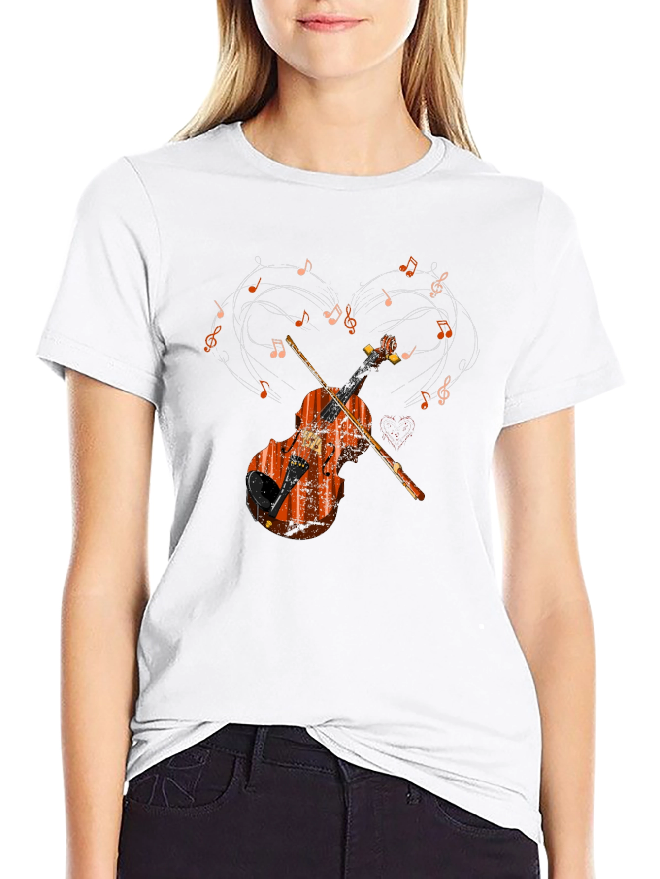 Musical Violin Heart T-Shirt