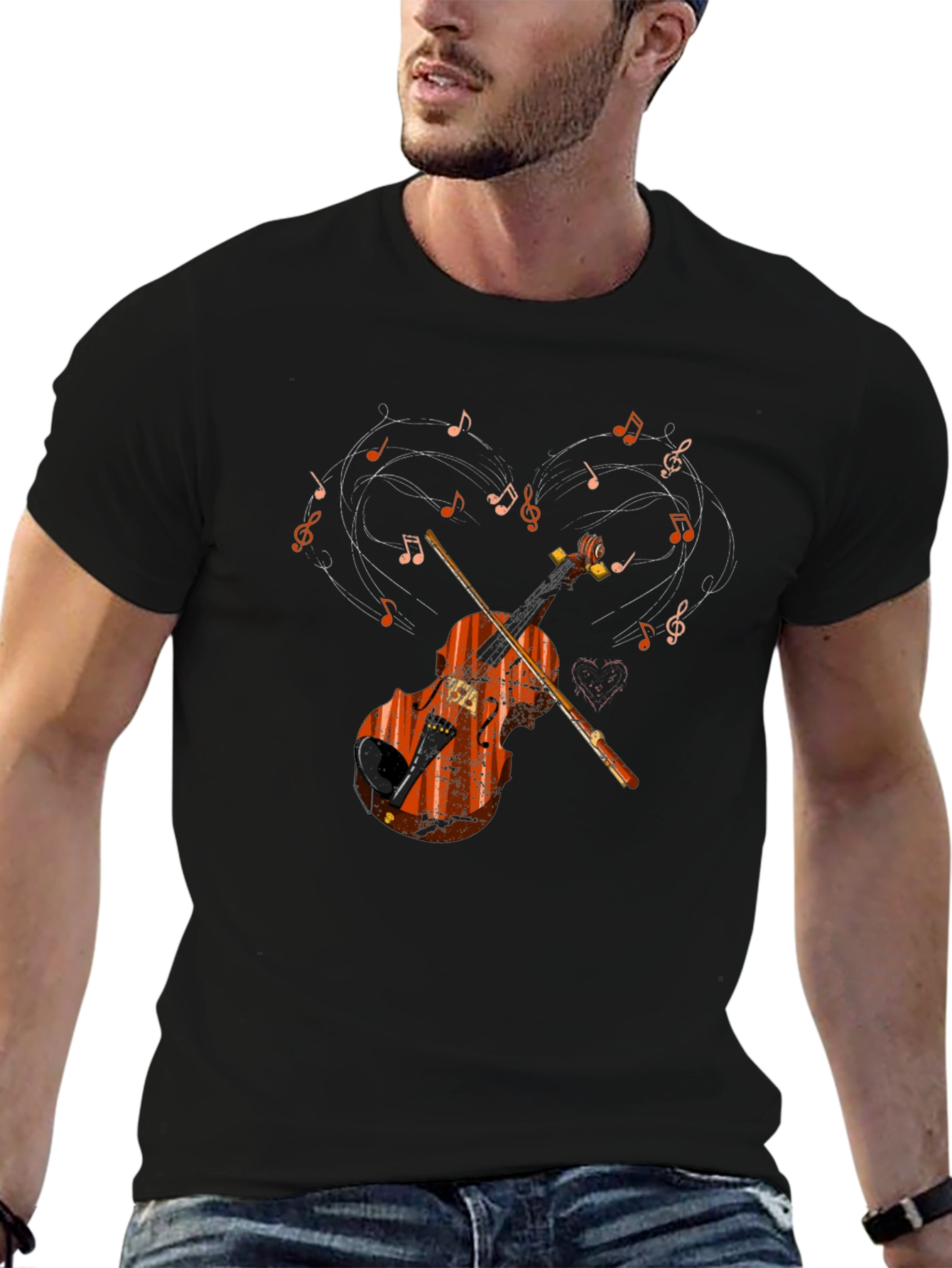 Musical Violin Heart T-Shirt