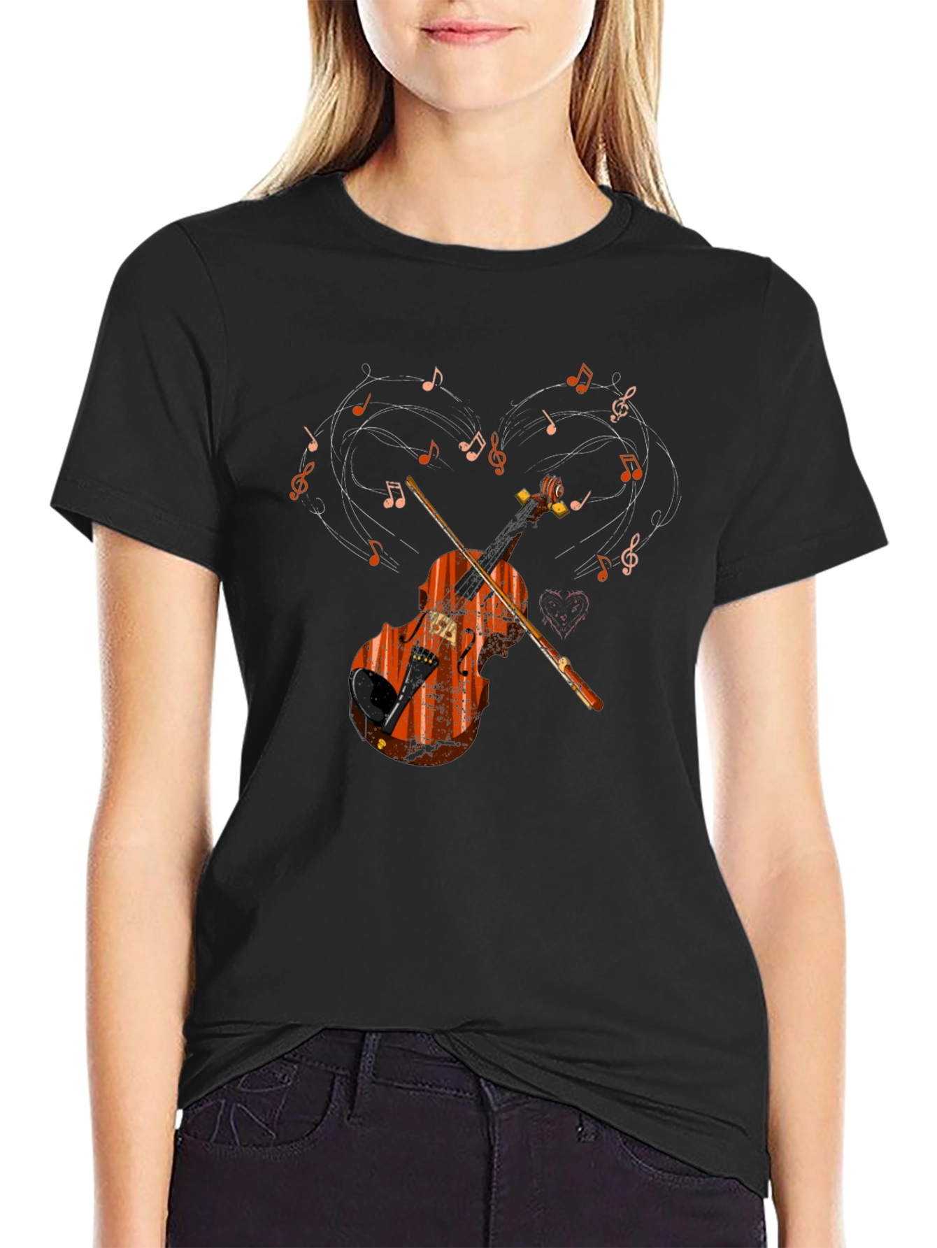 Musical Violin Heart T-Shirt