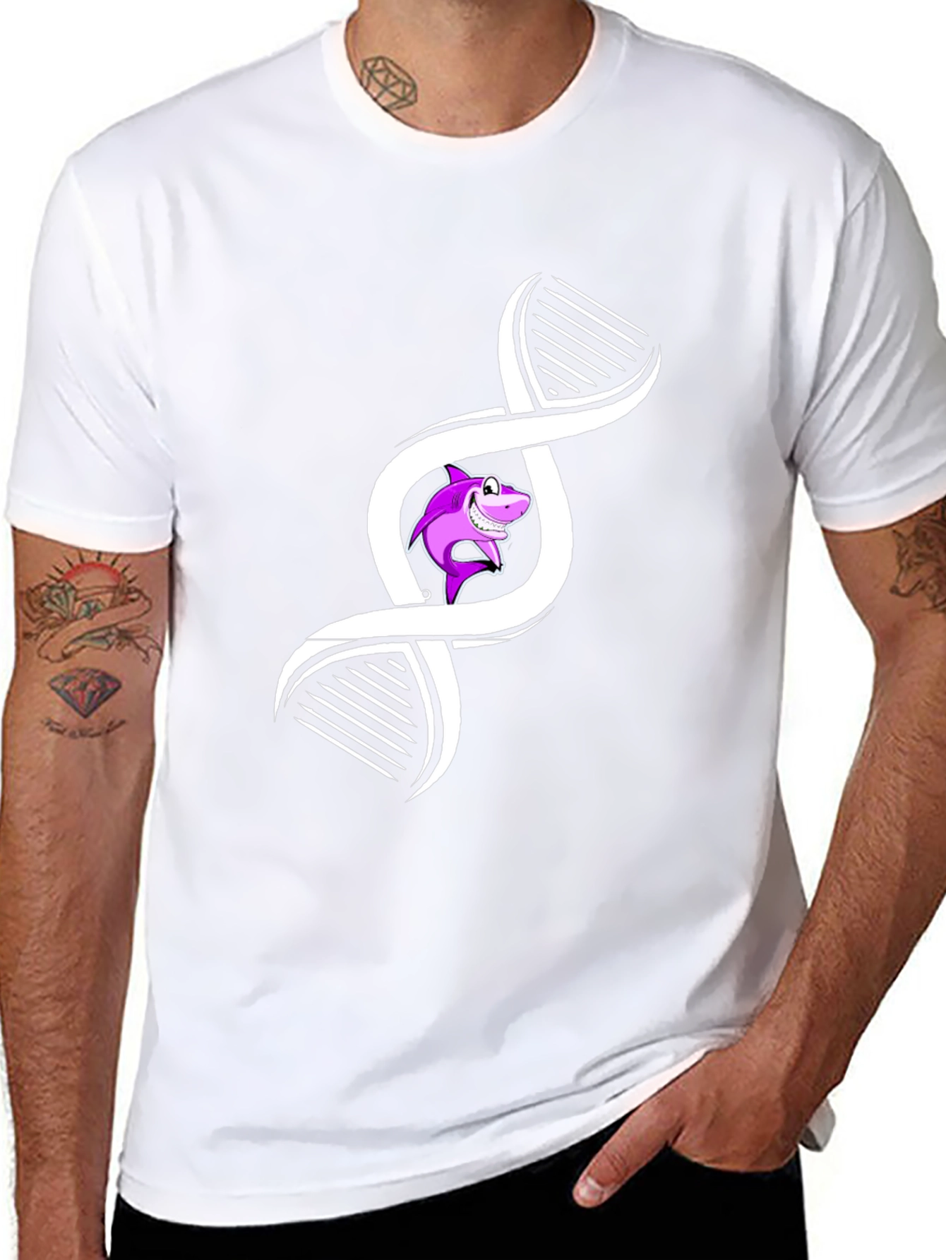 DNA Shark T-Shirt - Funny Genetic Design