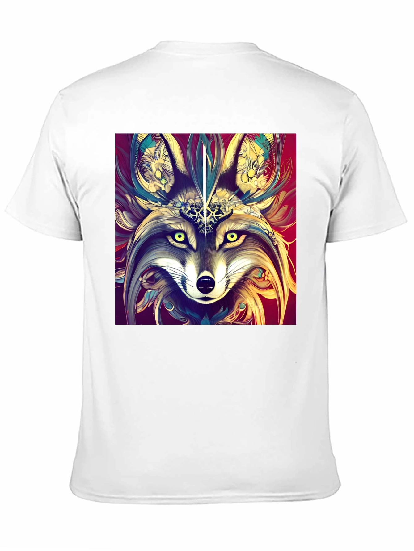Artistic Wolf Graphic Black T-Shirt