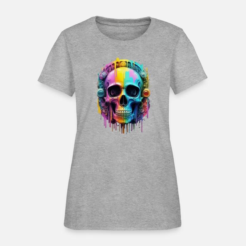 Graffiti-inspired vibrant colors skull