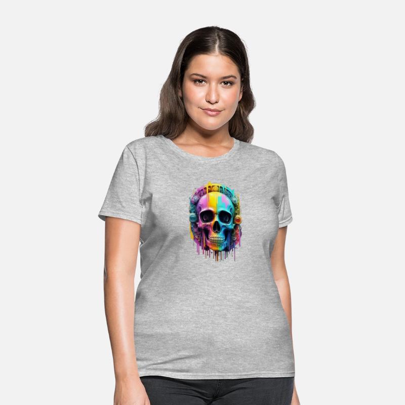 Graffiti-inspired vibrant colors skull