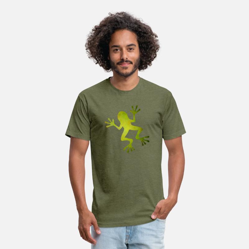 Green frog silhouette with a tropical look Design