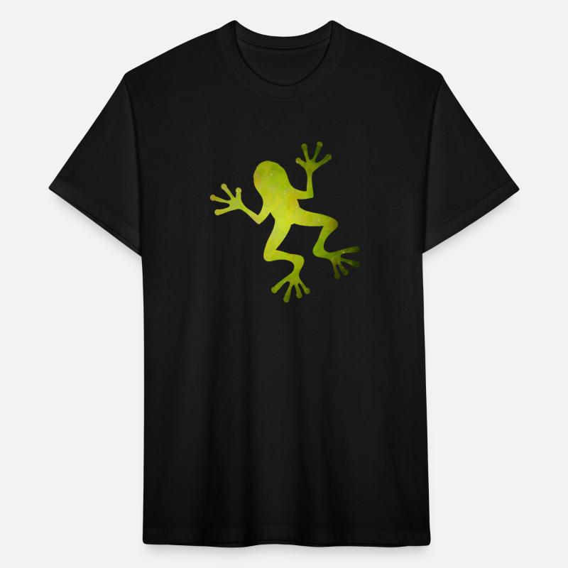 Green frog silhouette with a tropical look Design