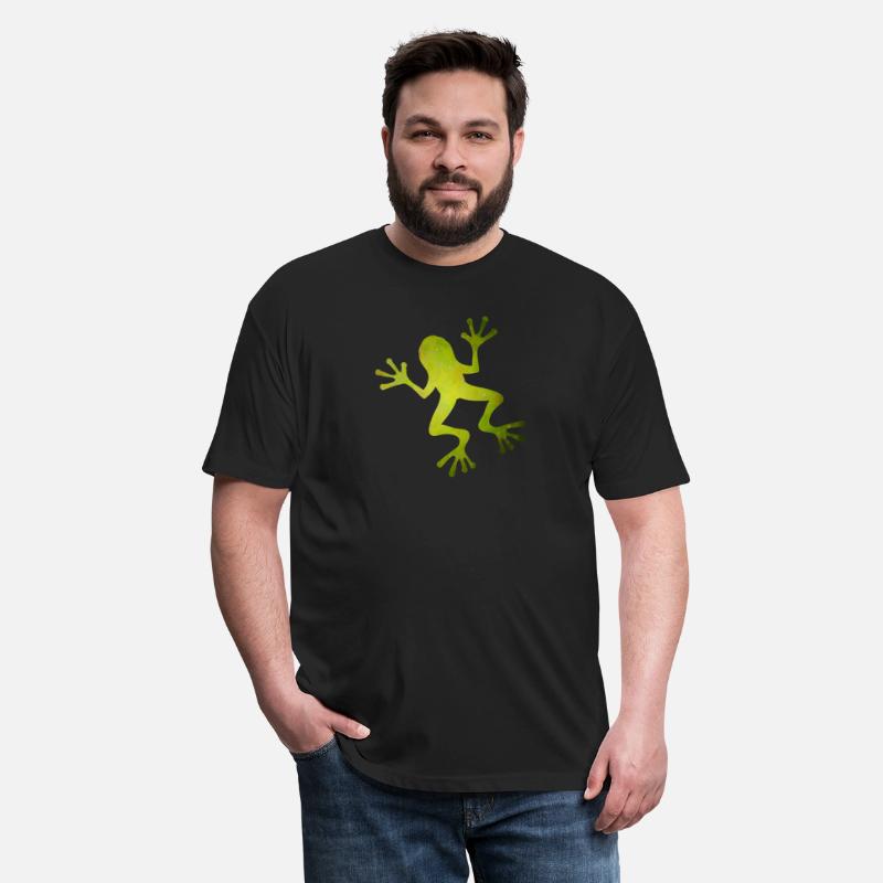 Green frog silhouette with a tropical look Design