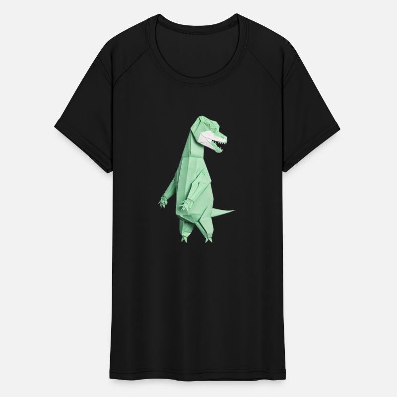 Green origami dinosaur