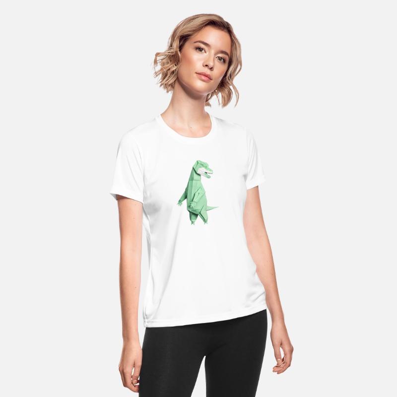 Green origami dinosaur
