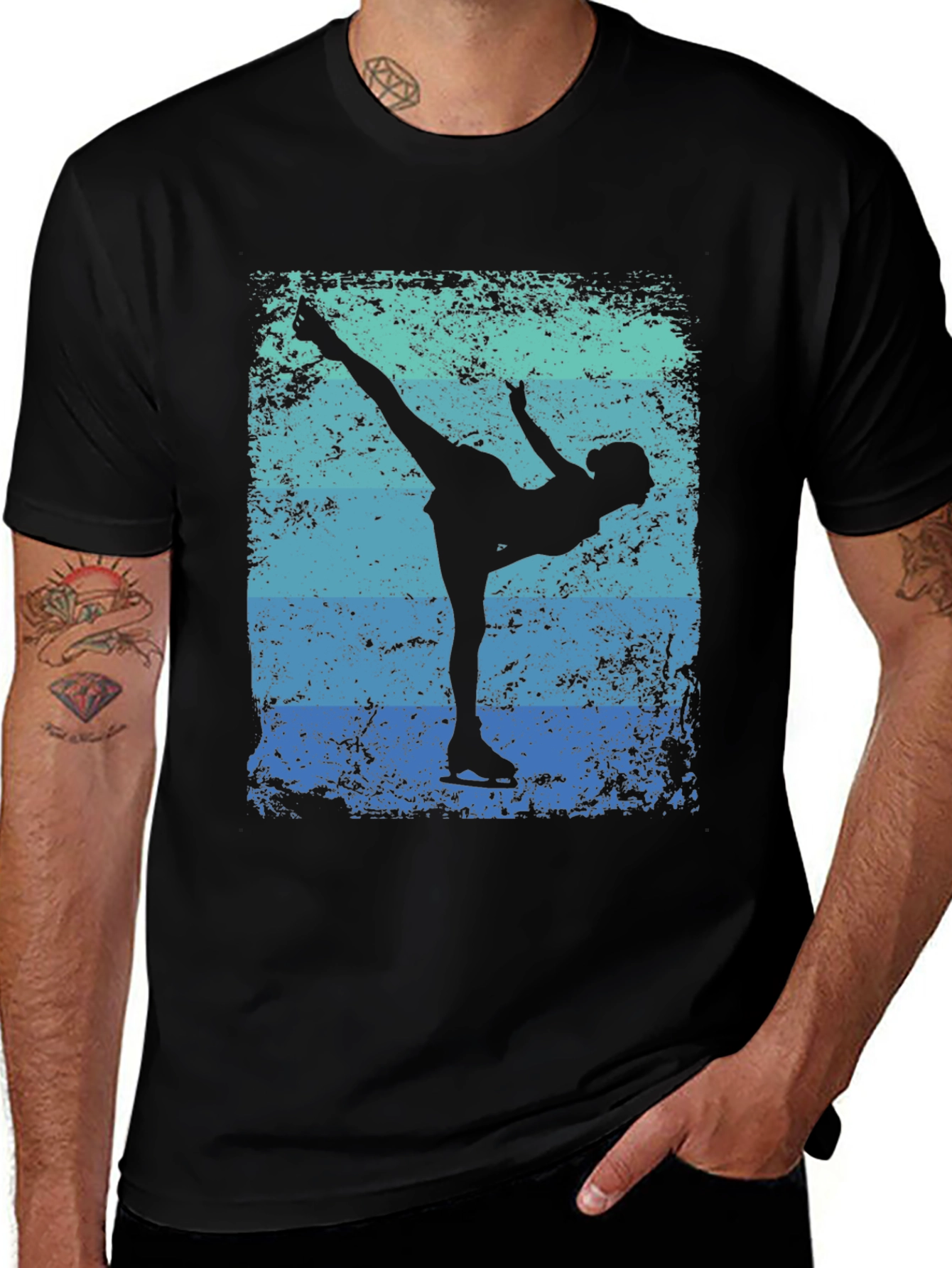 Figure Skater Silhouette Graphic Tee