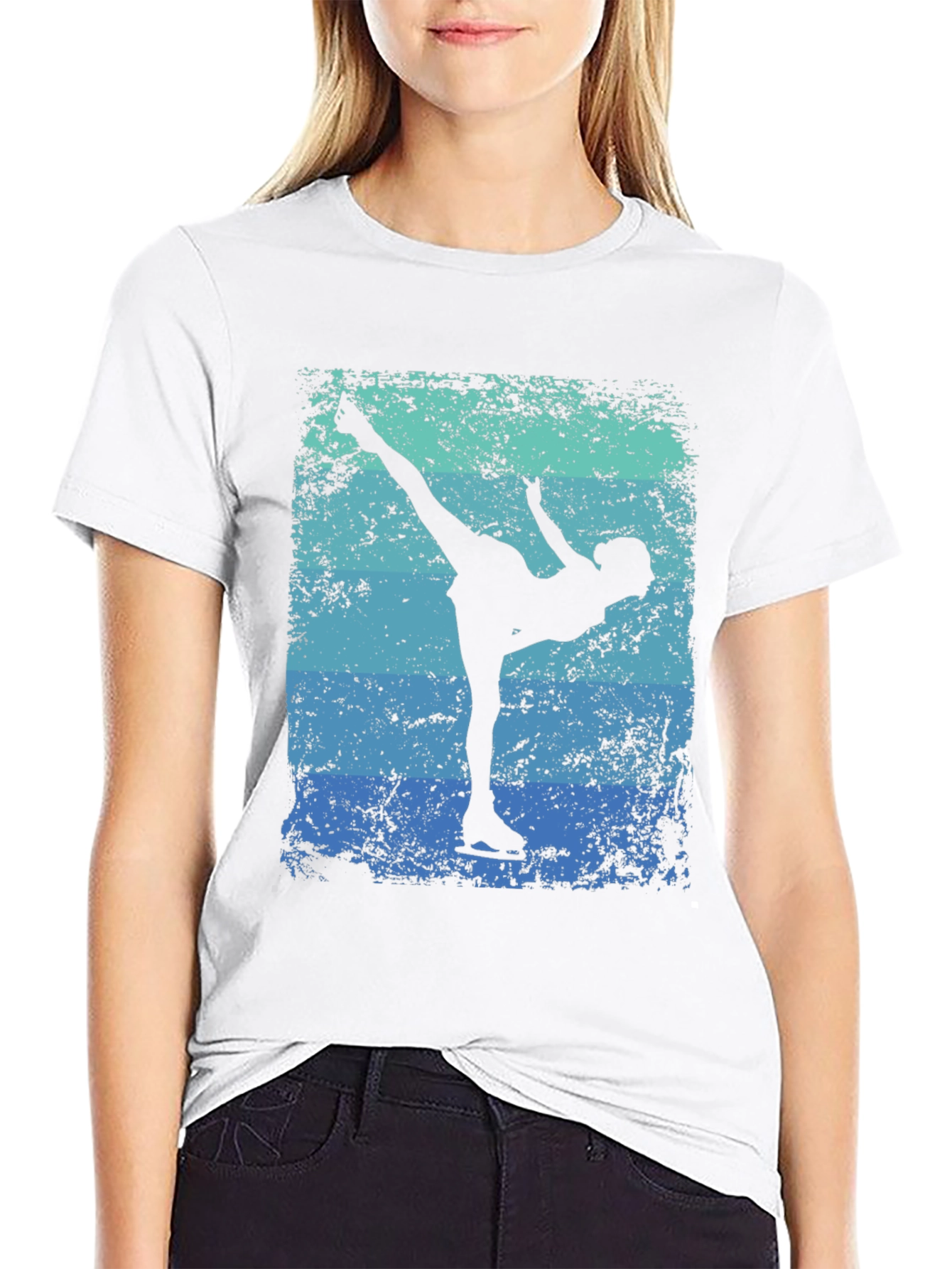 Figure Skater Silhouette Graphic Tee