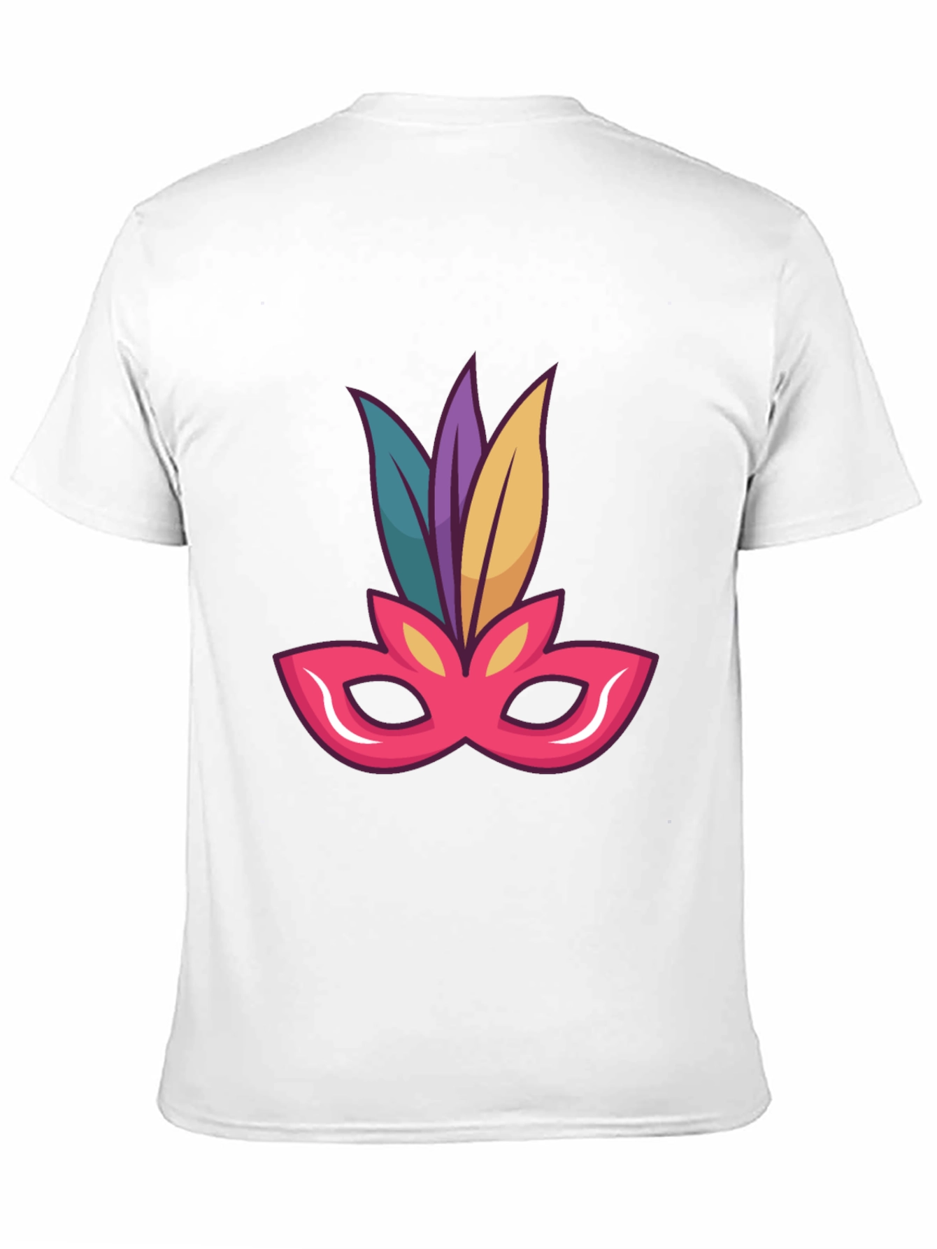 Black T-Shirt with Mardi Gras Mask Graphic