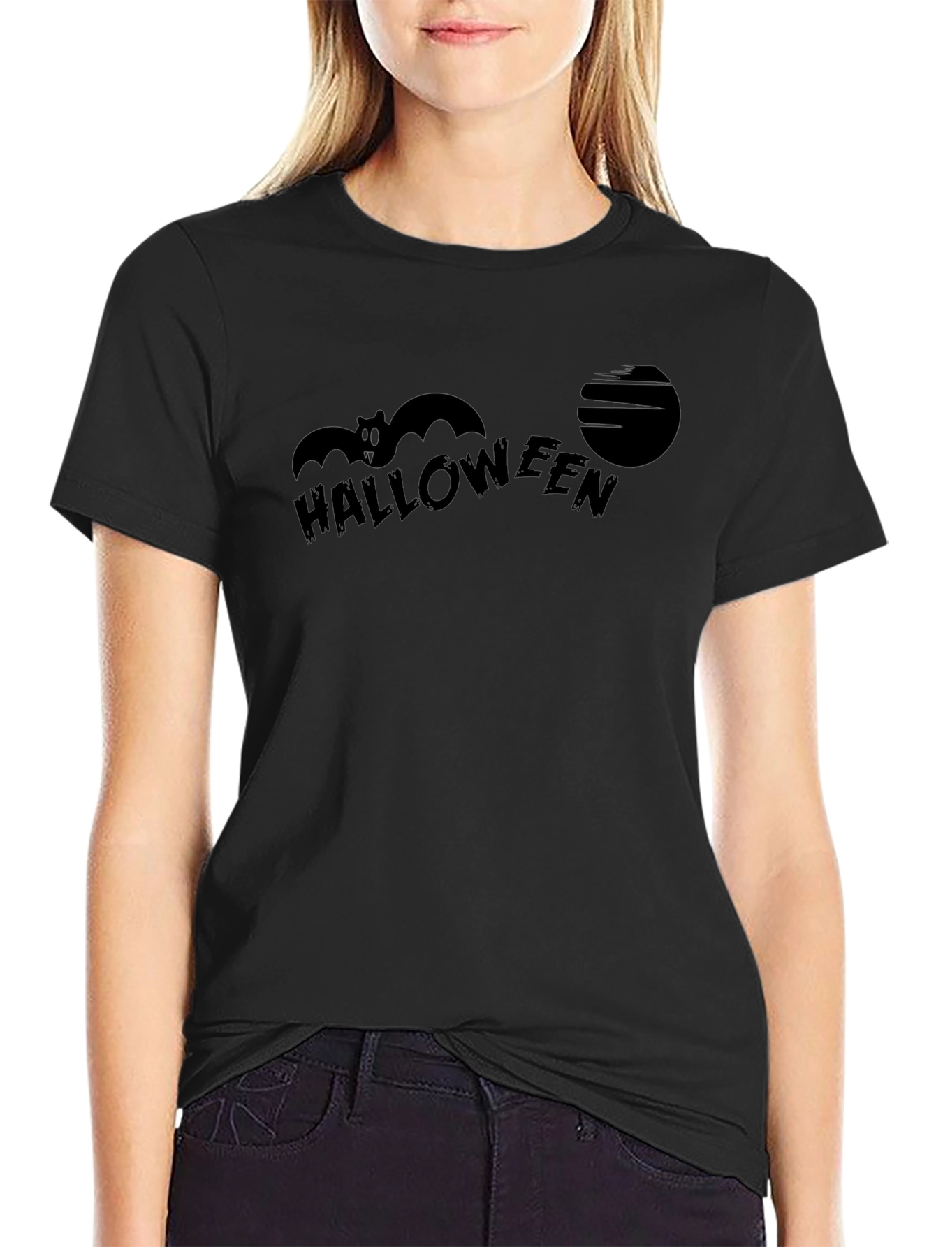 Halloween Bat Graphic T-Shirt
