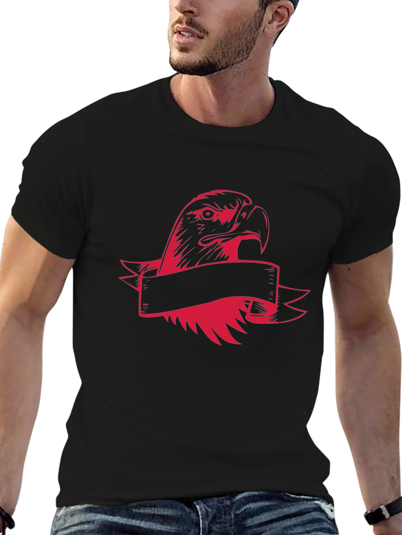 Bold Eagle Graphic Tee - Mens Black T-Shirt