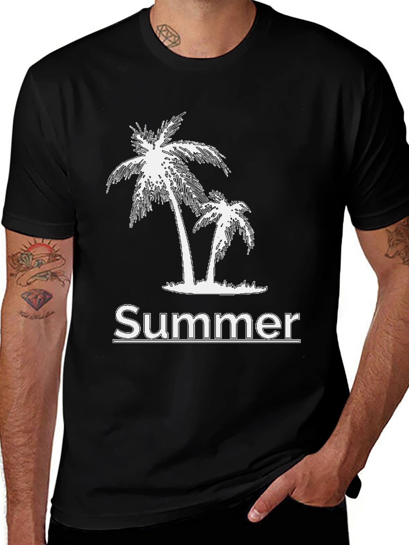 Summer Vibes Black Graphic Tee