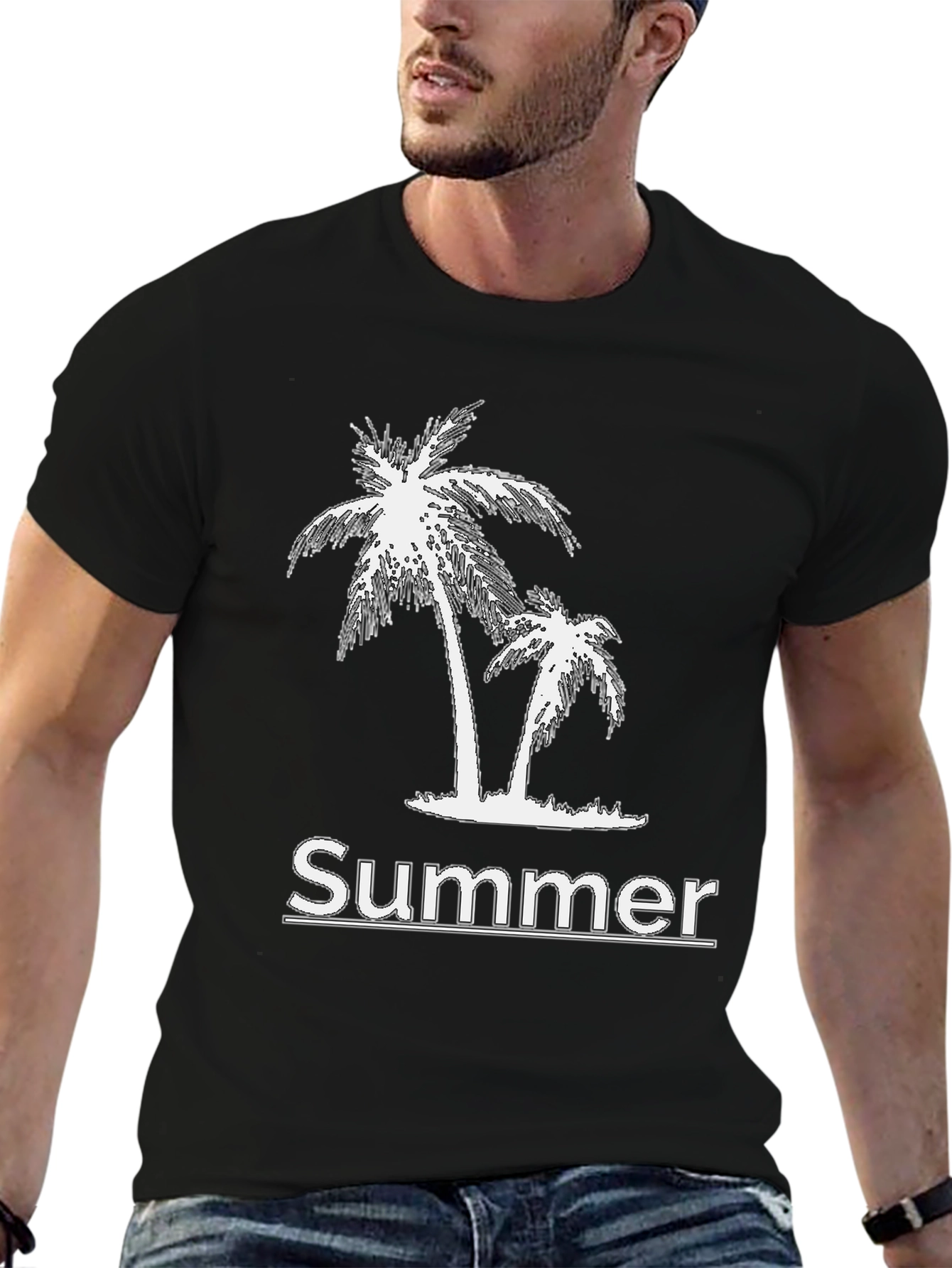 Summer Vibes Black Graphic Tee