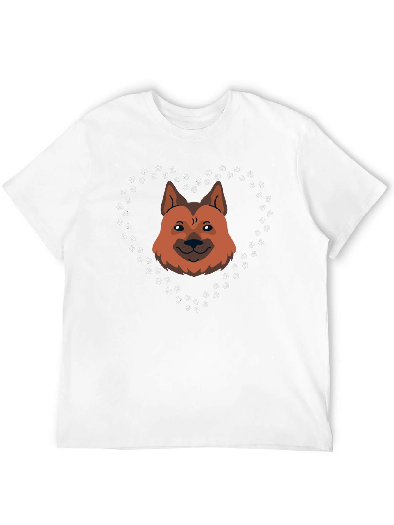 Dog Breed Heart Print Black T-Shirt