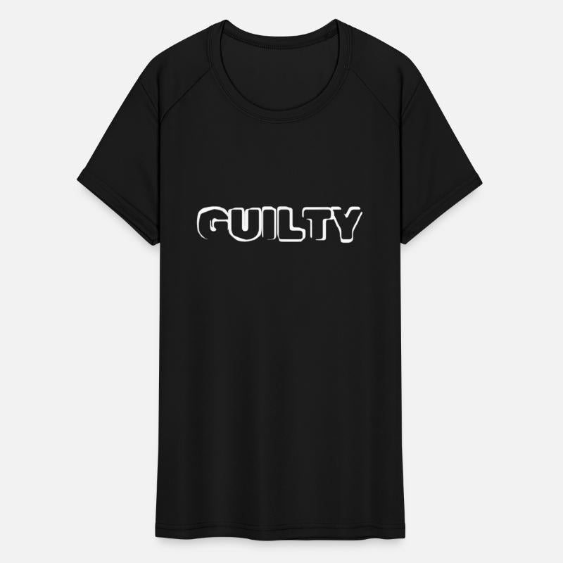GUILTY rendered white writing