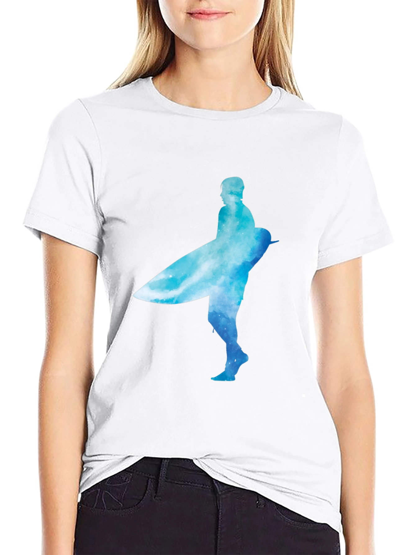 Surfer Graphic Tee - Black Cotton Blend
