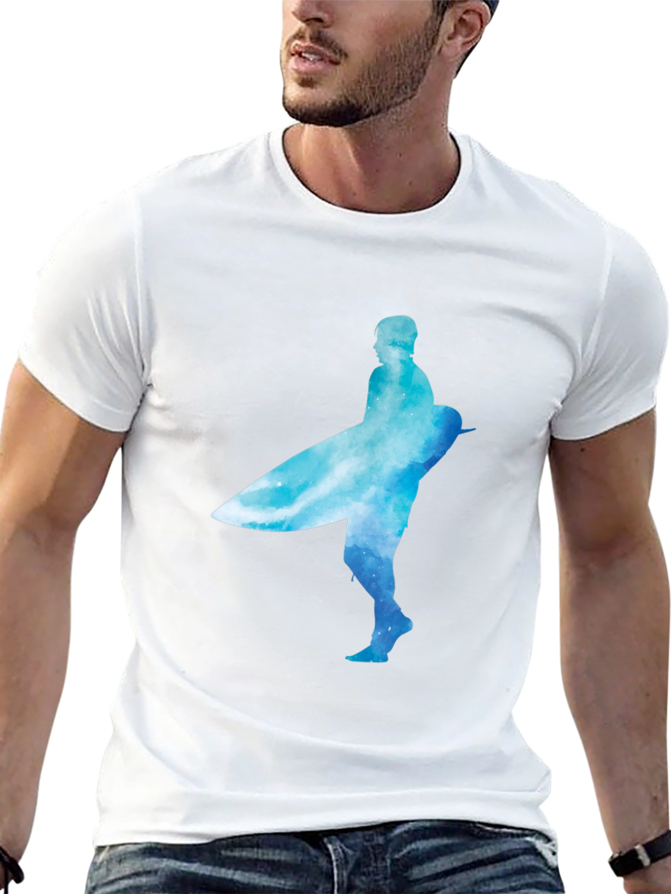 Surfer Graphic Tee - Black Cotton Blend