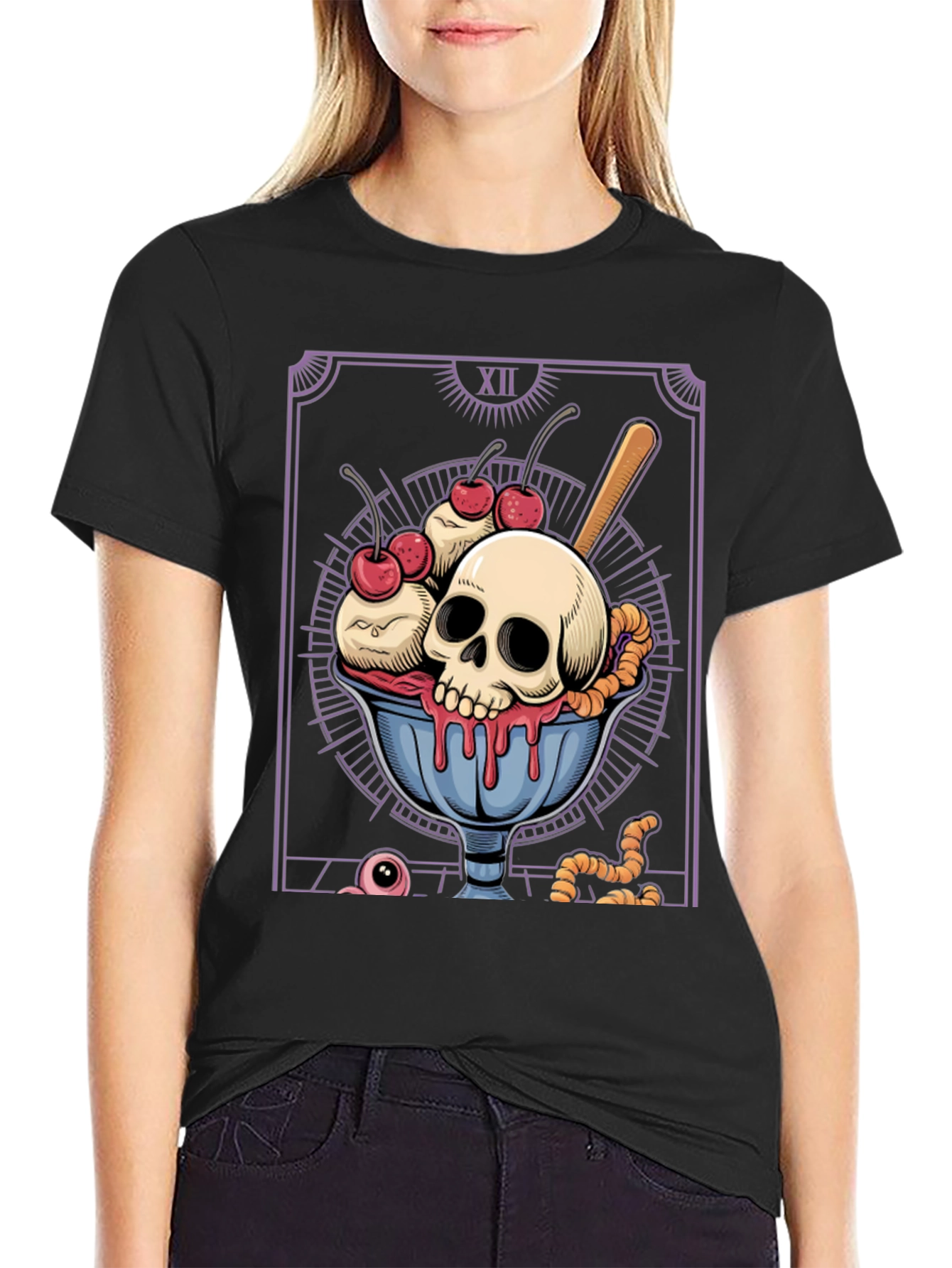 Skull Ice Cream Tarot Card T-Shirt