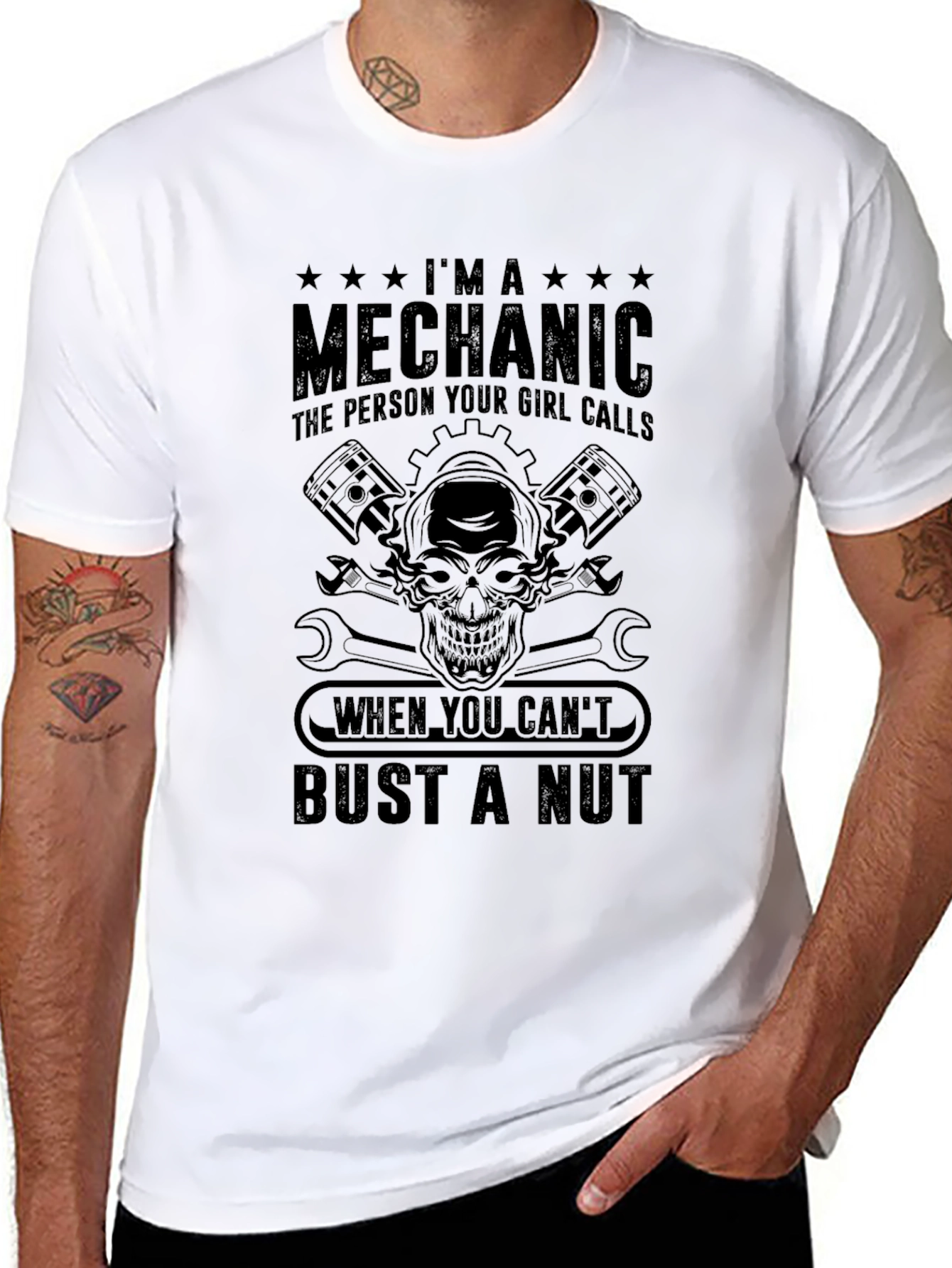 Mechanic T-Shirt - Im A Mechanic Bust A Nut
