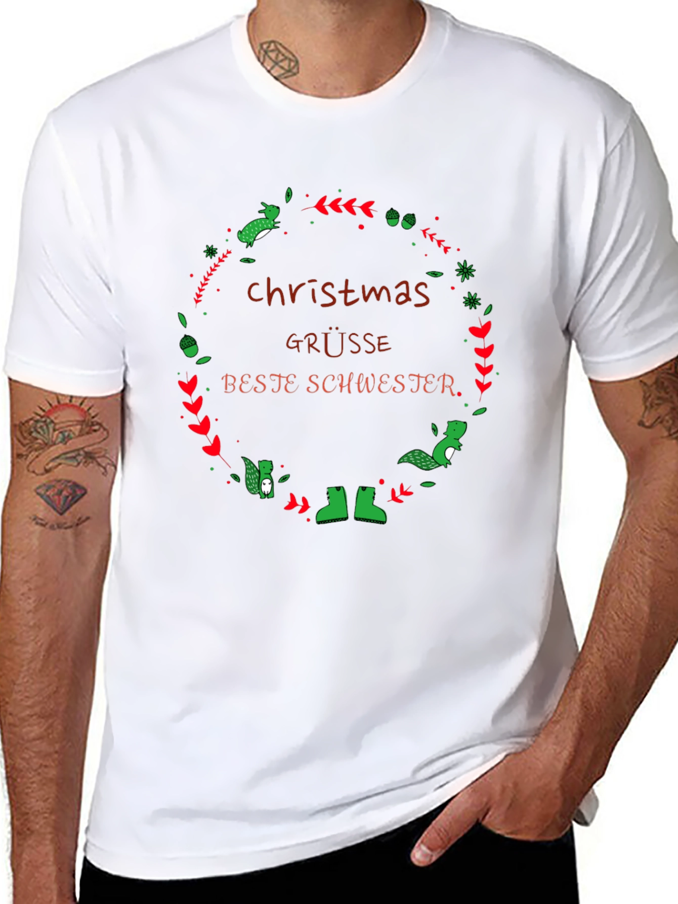 Christmas Grüße Beste Schwester Black T-Shirt