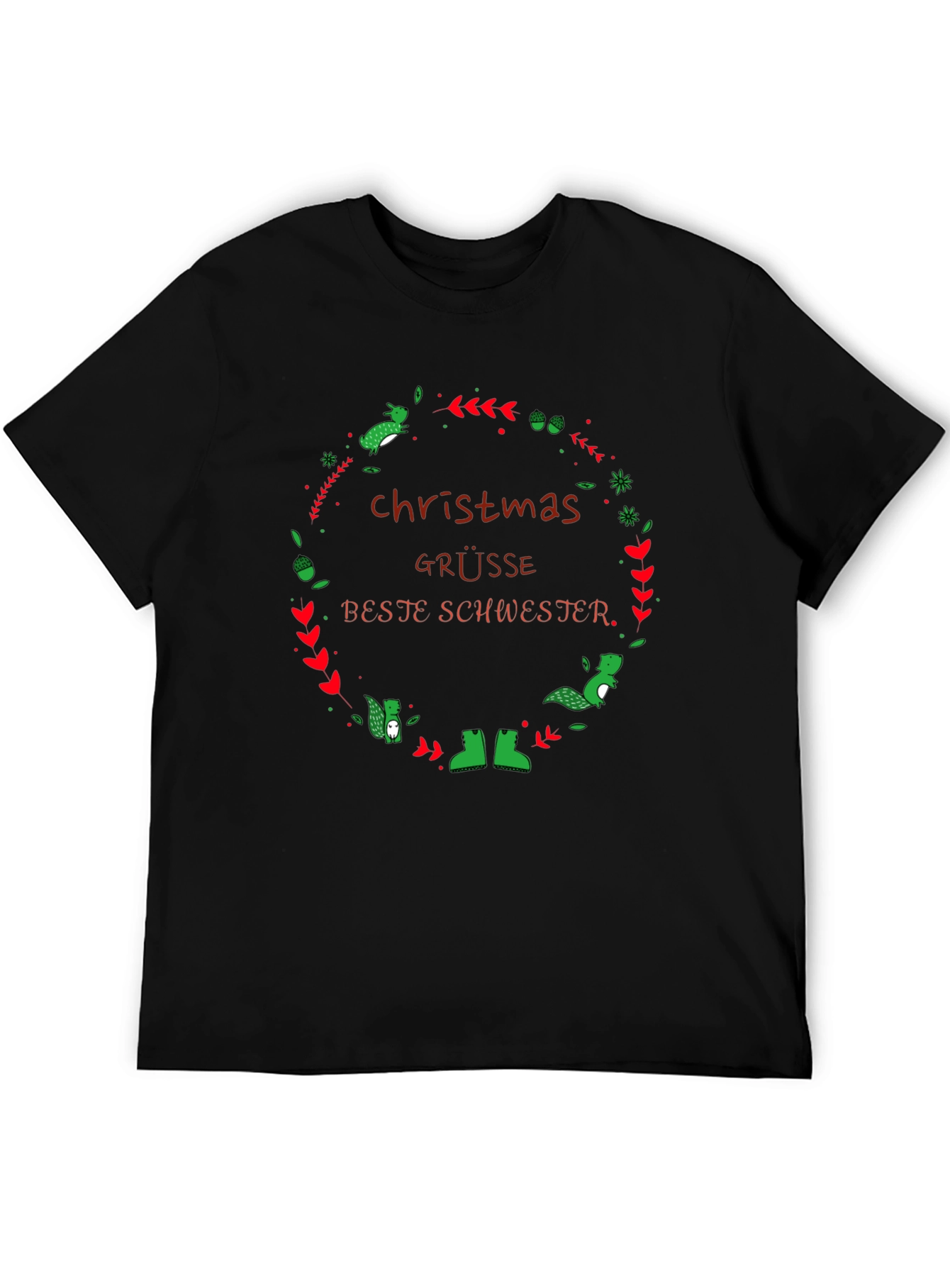 Christmas Grüße Beste Schwester Black T-Shirt