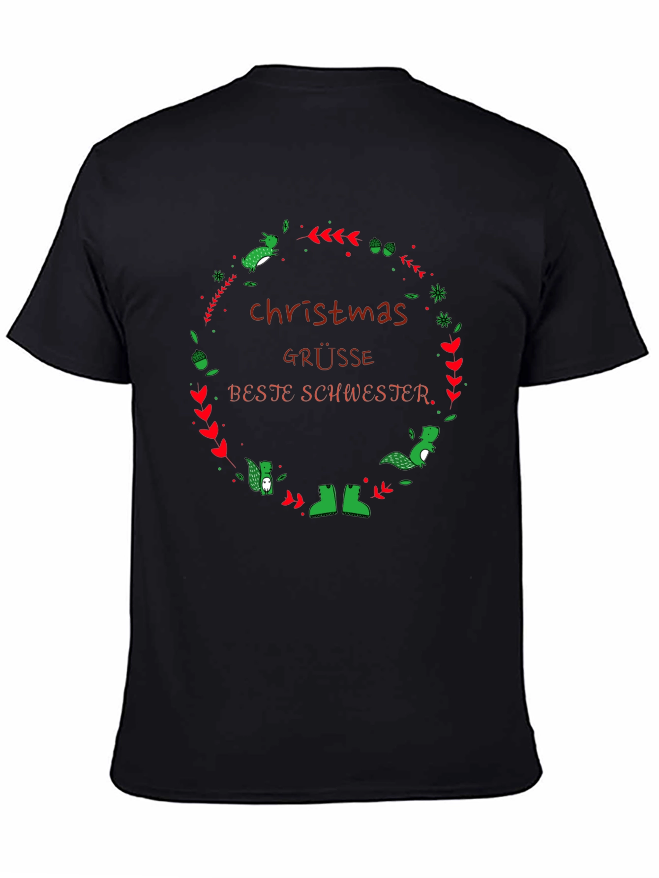 Christmas Grüße Beste Schwester Black T-Shirt