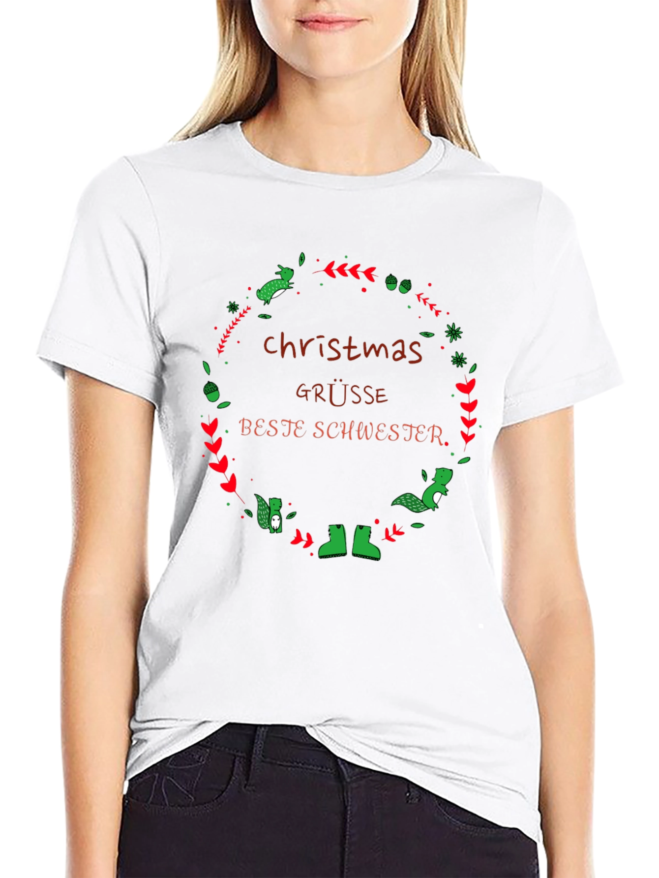 Christmas Grüße Beste Schwester Black T-Shirt