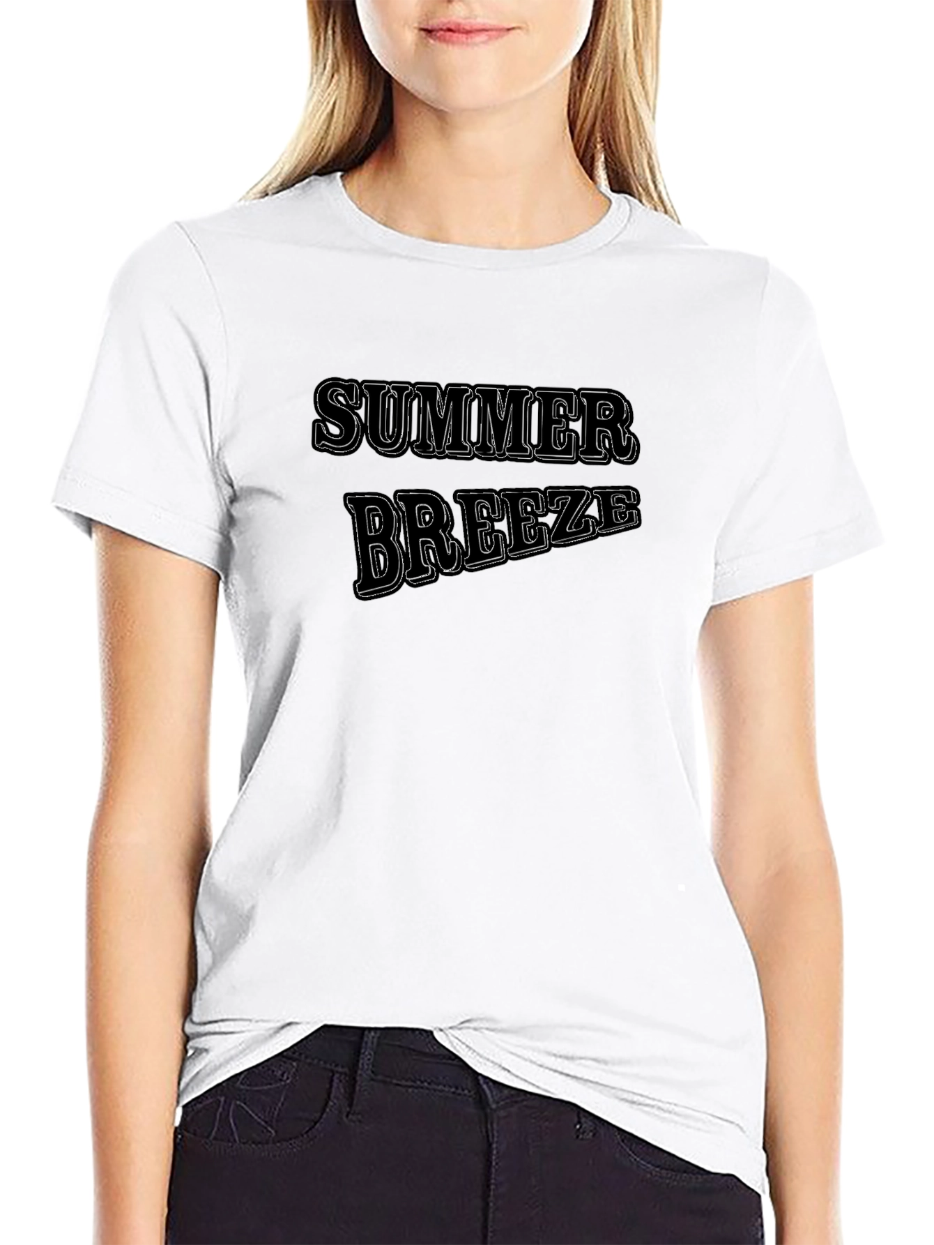 Summer Breeze Graphic Tee - Black Casual T-Shirt