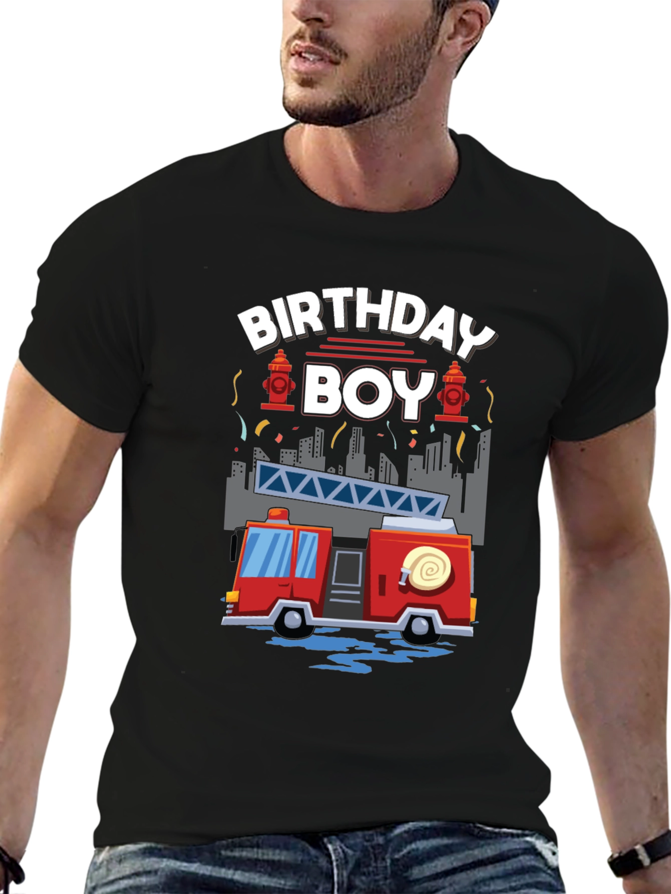 Birthday Boy Fire Truck T-Shirt