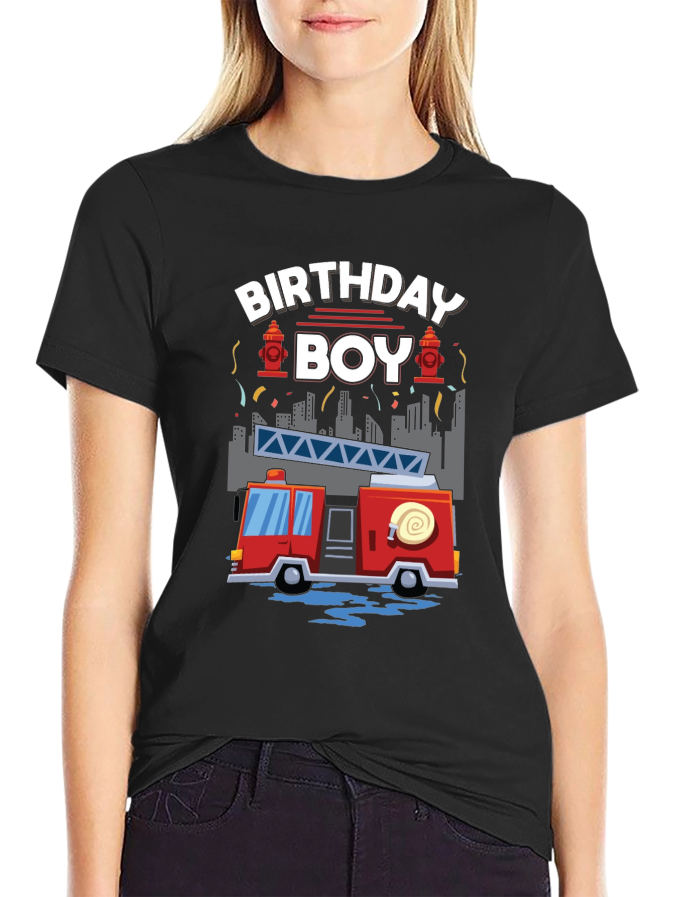 Birthday Boy Fire Truck T-Shirt