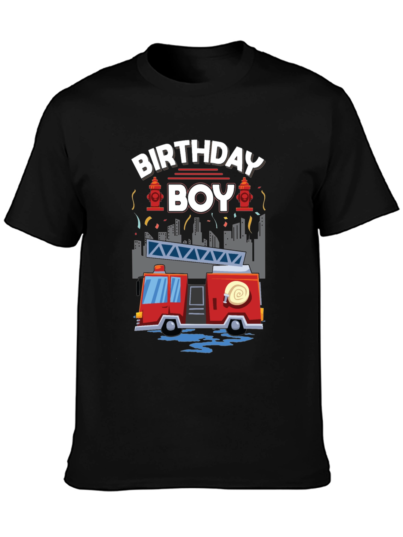 Birthday Boy Fire Truck T-Shirt