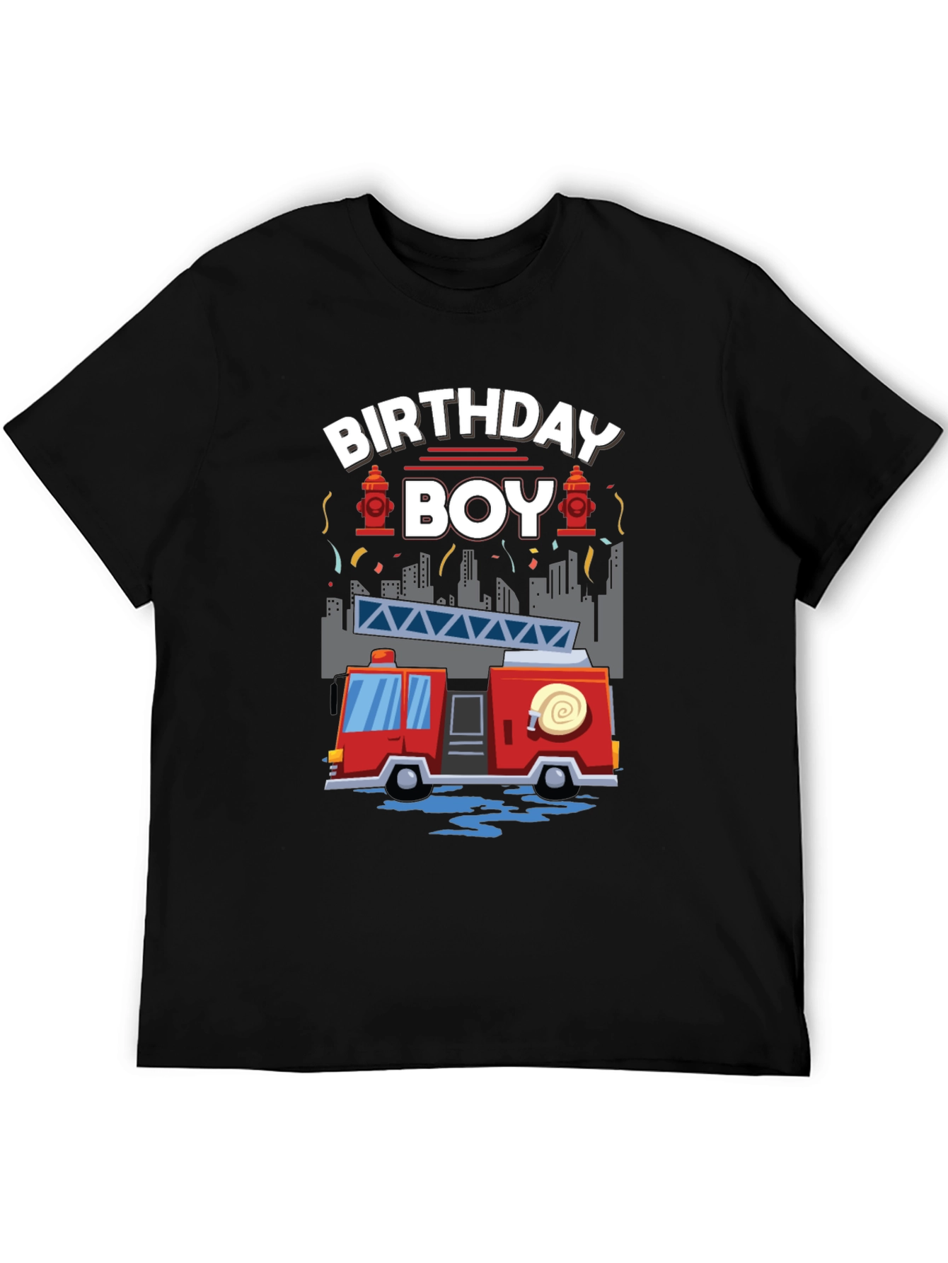 Birthday Boy Fire Truck T-Shirt