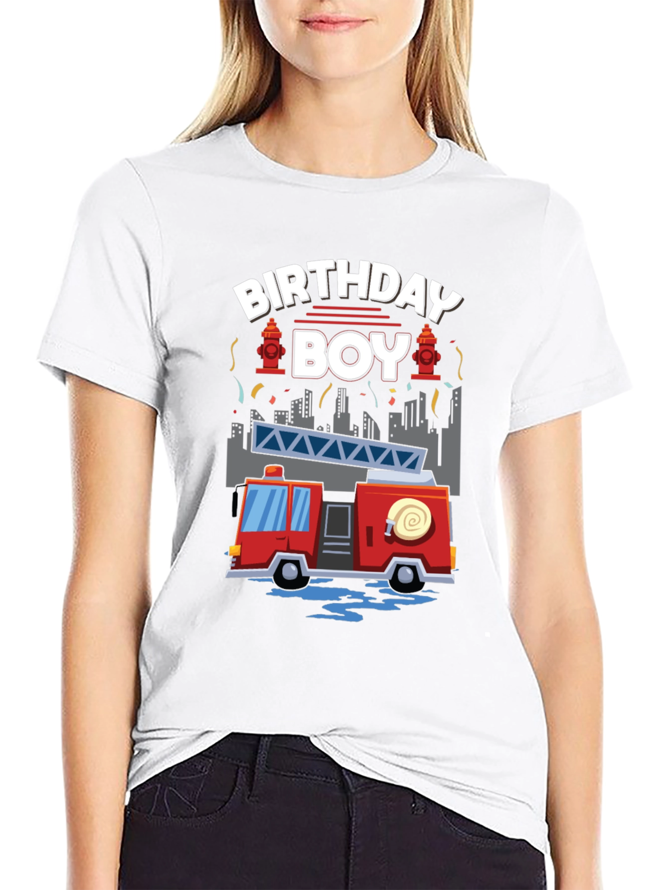 Birthday Boy Fire Truck T-Shirt