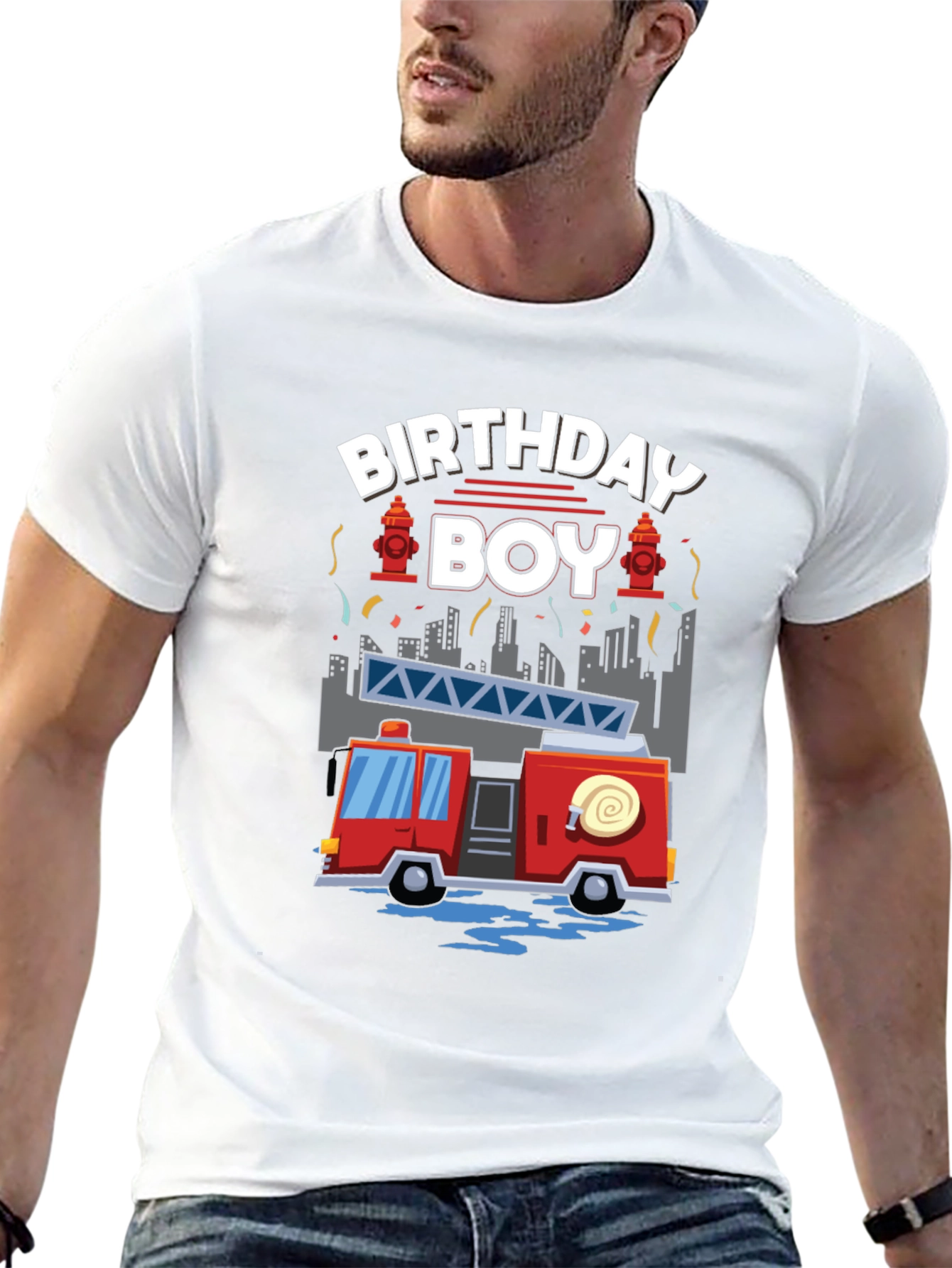 Birthday Boy Fire Truck T-Shirt